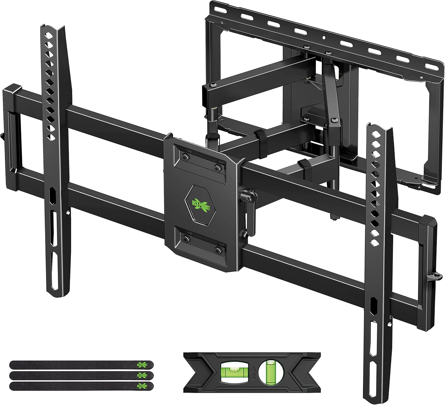 USX MOUNT Full Motion TV Wall Mount for Most 47-84 inch Flat Screen/LED/4K TV, TV Mount Bracket Dual Swivel Articulating Tilt 6 Arms, Max VESA 600x400mm, Holds up to 132lbs, Fits 8” 12” 16″ Wood Studs