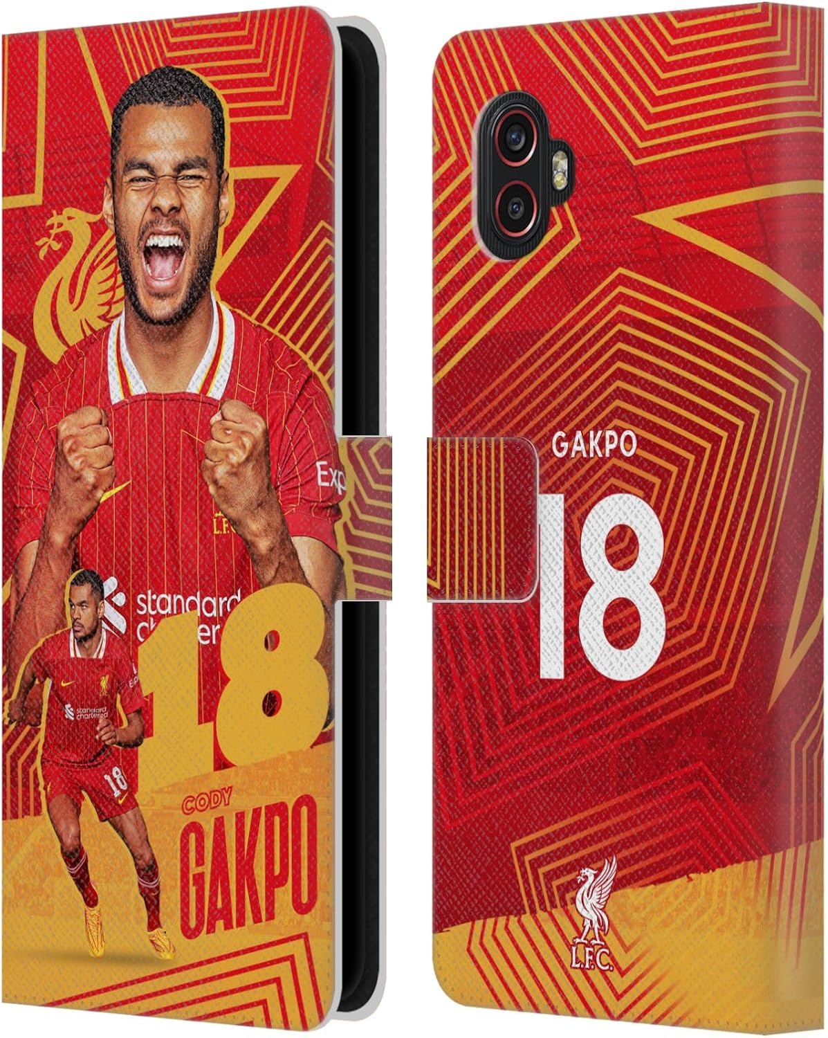 Head Case Designs Officially Licensed Liverpool Football Club Cody Gakpo 2024/25 First Team Leather Book Wallet Case Cover Compatible with Samsung Galaxy Xcover6 Pro/Pro2