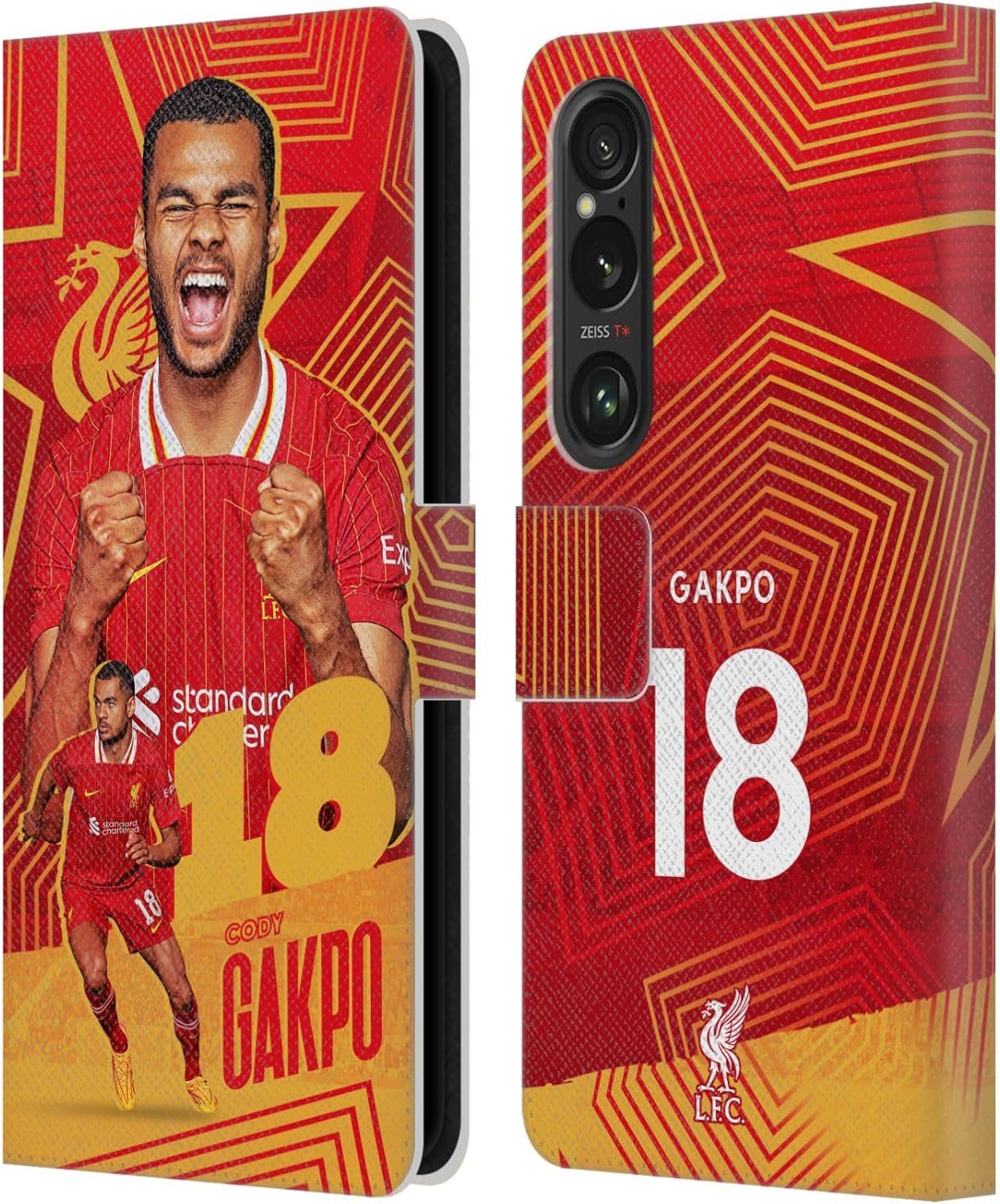 Head Case Designs Officially Licensed Liverpool Football Club Cody Gakpo 2024/25 First Team Leather Book Wallet Case Cover Compatible with Sony Xperia 1 VI 5G