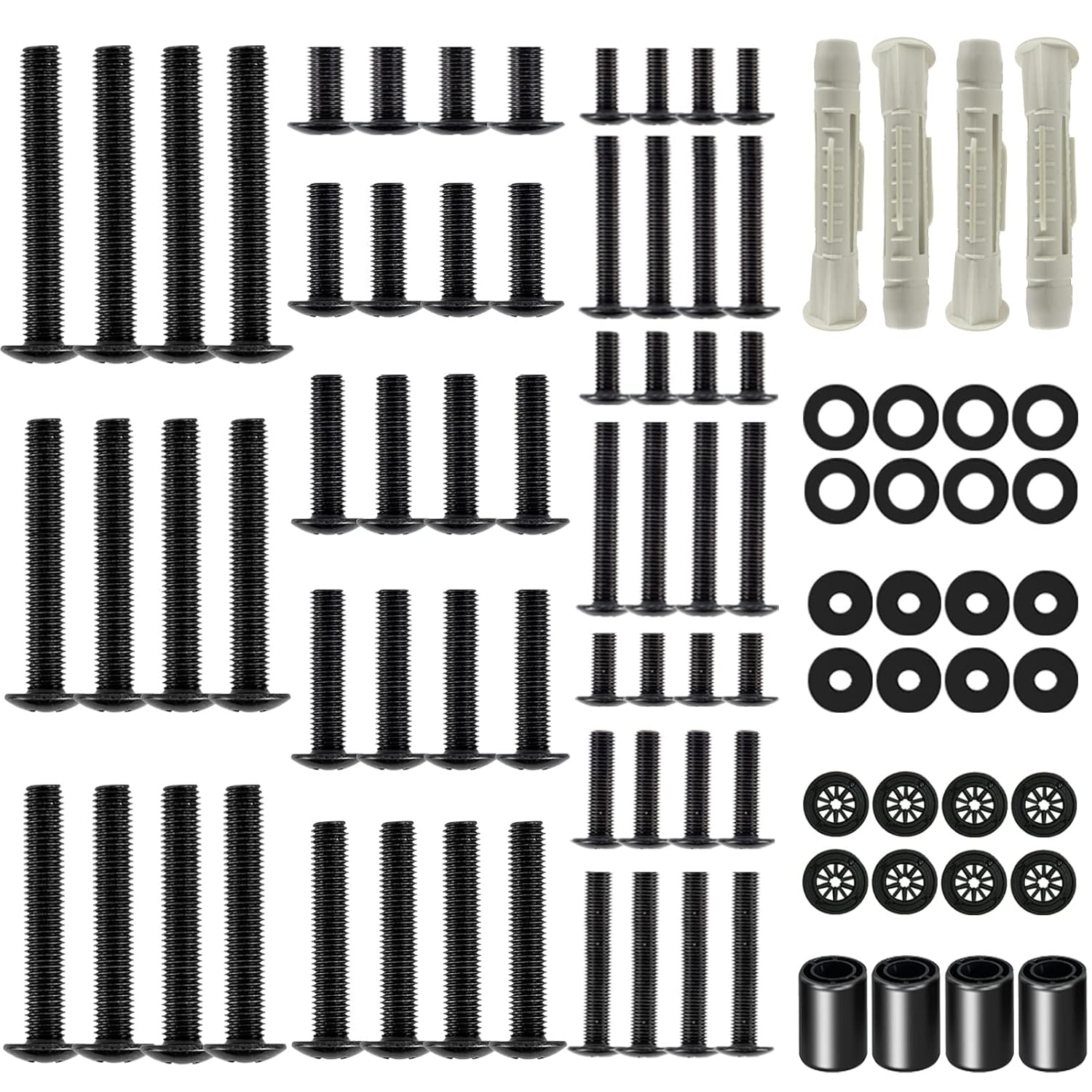 ELIVED Universal TV Mounting Hardware Kit, Fits TVs up to 80 Inch, Includes M4 M5 M6 M8 Screws, Washers, Spacers and Concrete Wall Anchors, Compatible for Most Flat/Curved TV/Monitor Mount. YD1013