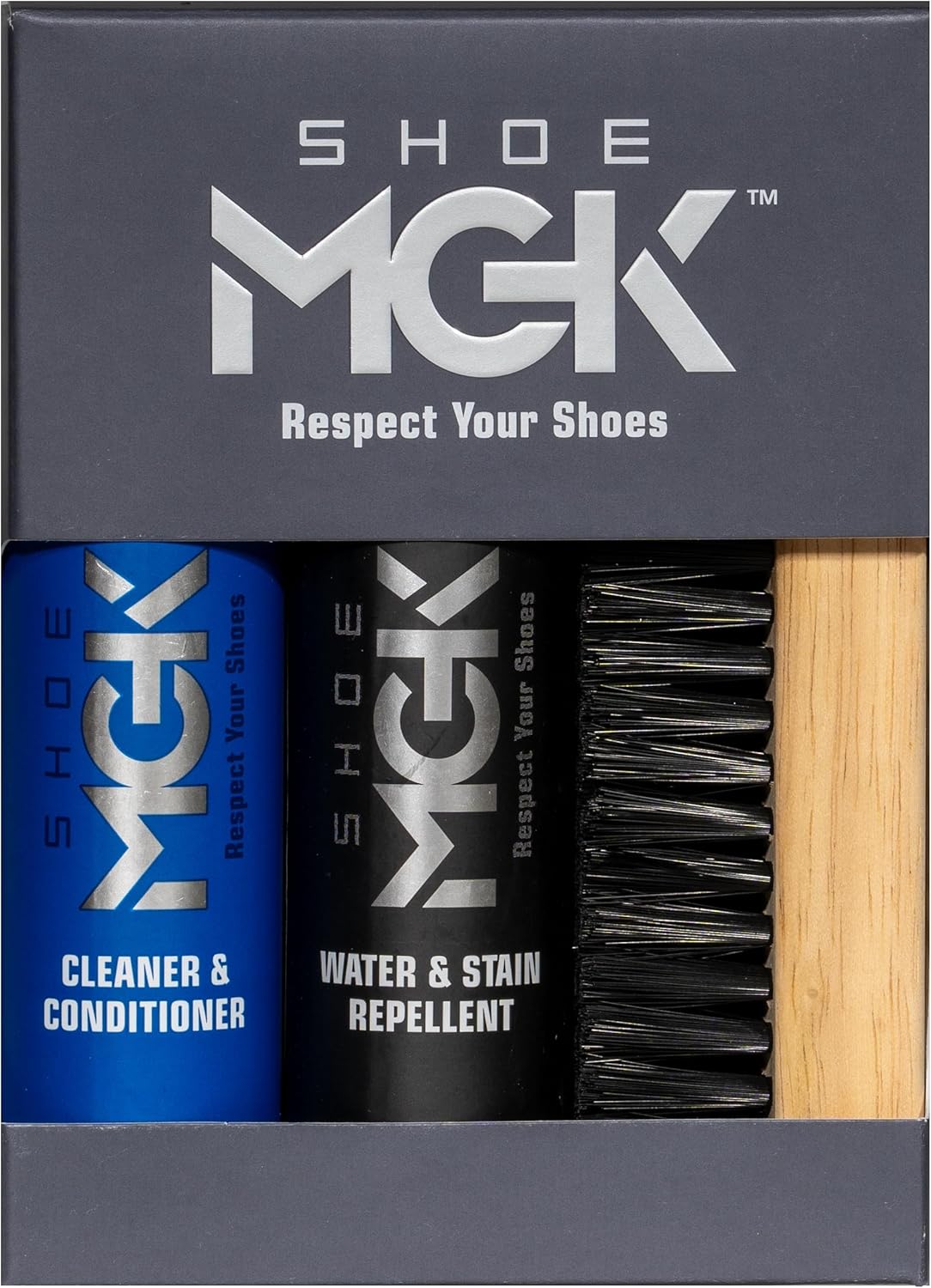 Shoe MGK Clean & Protect Shoe Care Kit Shoe Cleaner & Conditioner, Water & Stain Repellent, and Brush