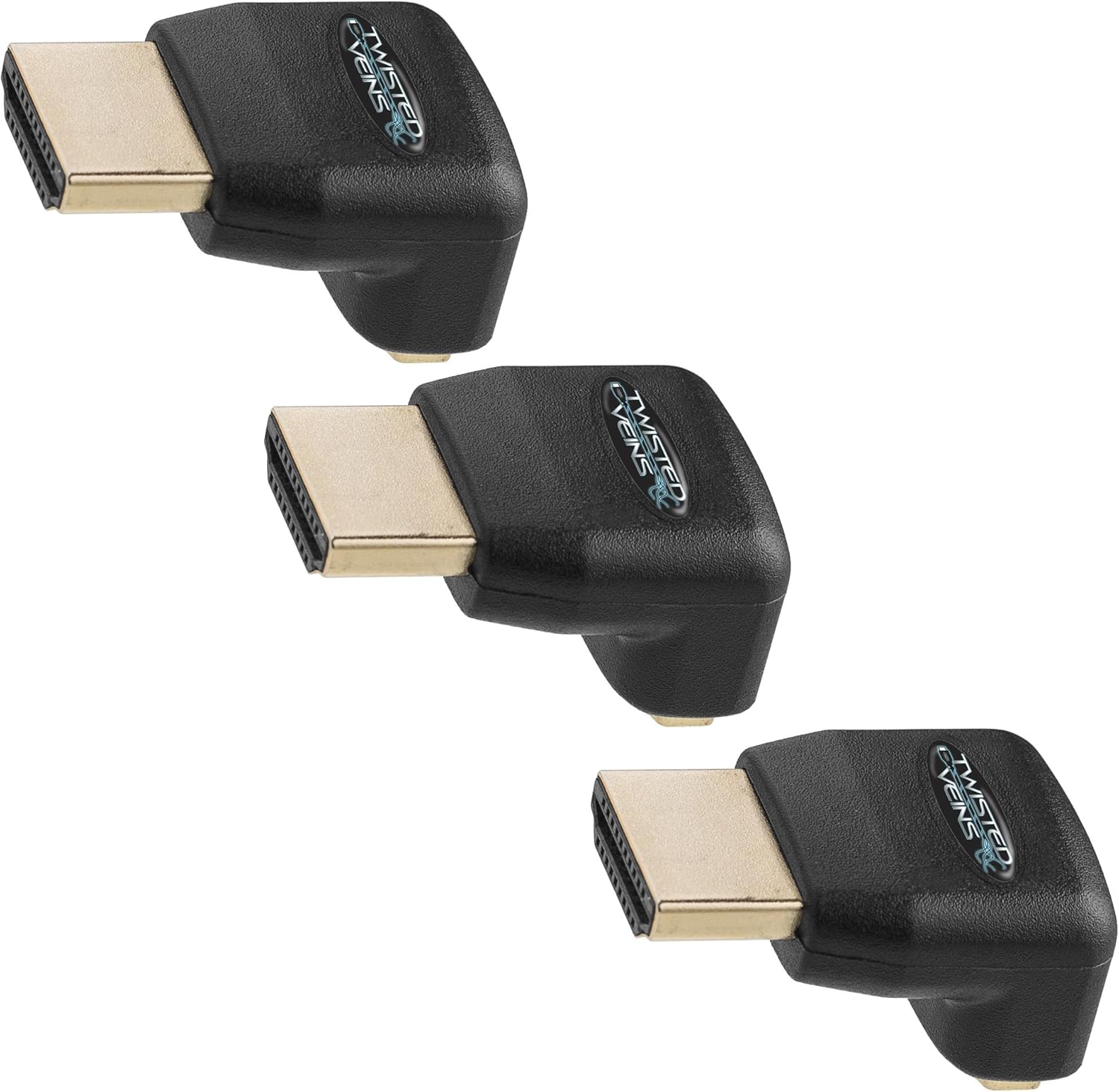 HDMI 90 Degree, 3-Pack, Right Angle Adapters/Connectors, Supports HDMI 2.0b 4K 60hz HDR