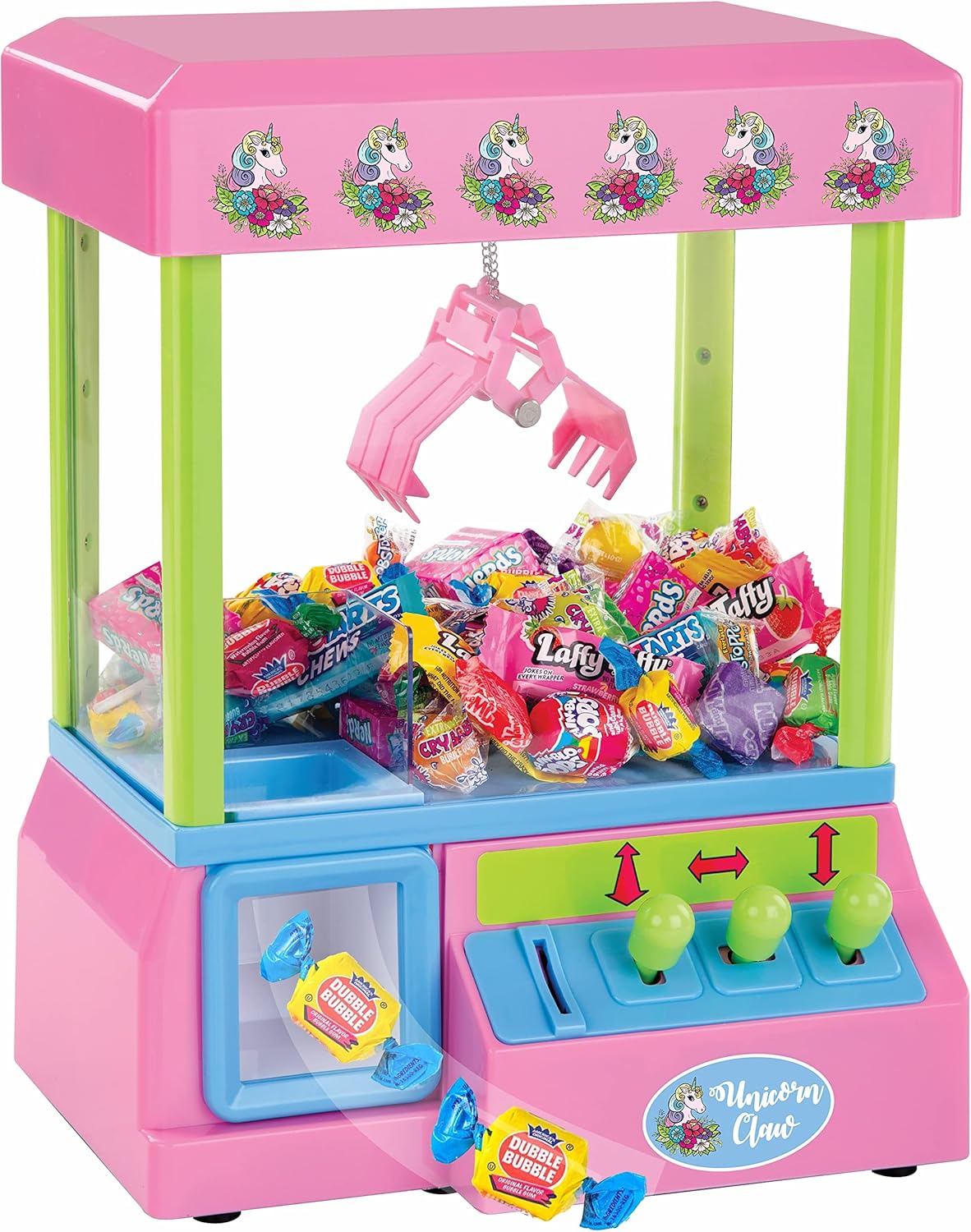 Bundaloo Claw Machine Arcade Game with Sound, Unicorn Themed Mini Candy Grabber Prize Dispenser Vending Toy for Kids, Boys & Girls