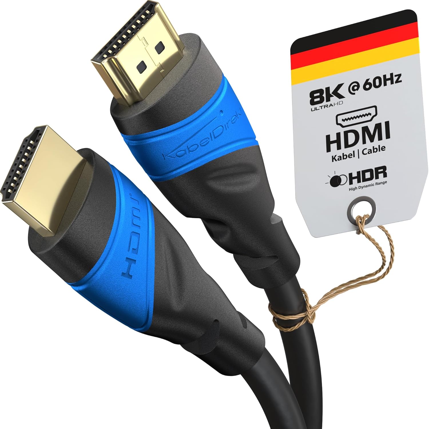 KabelDirekt 8K & 4K HDMI Cable – 6.6ft – Designed in Germany – HDMI Cord & HDMI Cable – Supports 4K@120Hz, 8K@60Hz, UHD, Ethernet – HDTV, PC, PS5, Xbox, Switch & All Other HDMI Devices