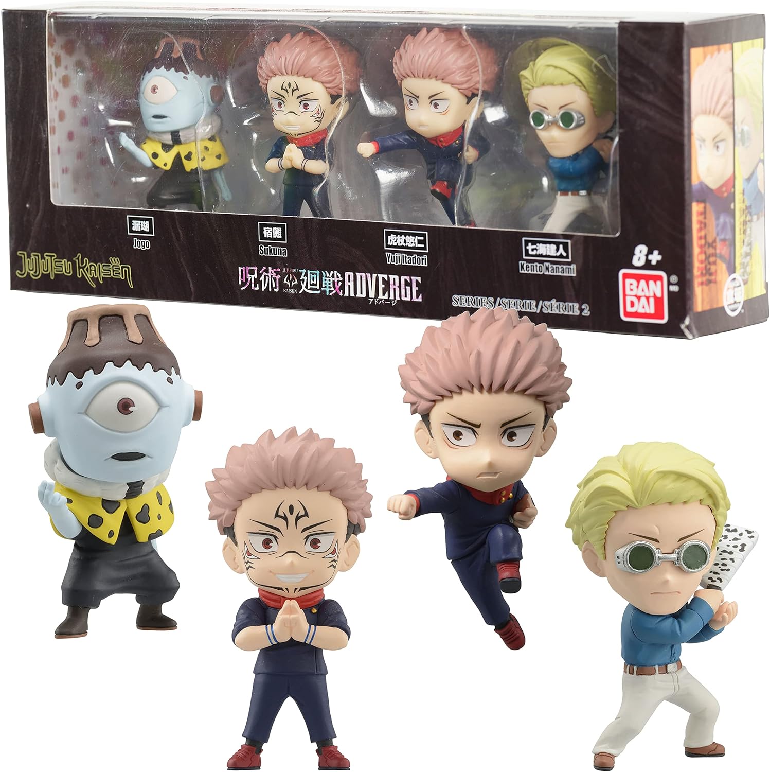 BANDAI Namco – Jujutsu Kaisen Adverge Figure Box Set C (Yuji Itadori, Kento Nanami, Ryomen Sukuna, Jogo), Adverge Figure Box Set