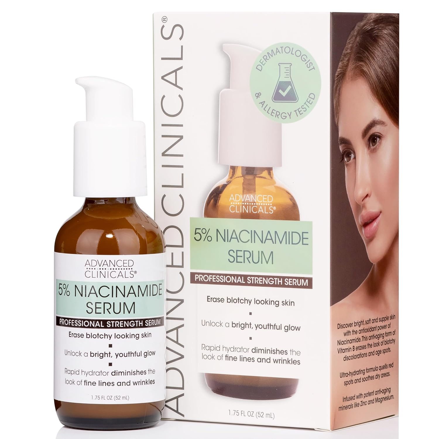 Advanced Clinicals Niacinamide Serum – 5% Niacinamide Serum For Face W/Hyaluronic Acid Serum, Ferulic Acid, Aloe Vera, Fruit Extracts – Dark Spot & Age Spot Remover – Skin Serum for Face 1.75 Fl Oz