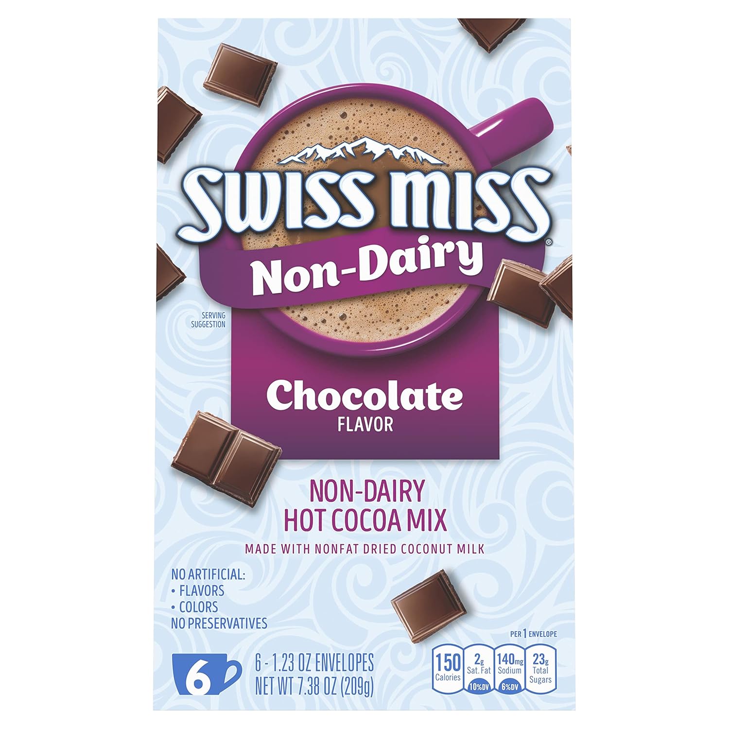 Swiss Miss Non-Dairy Chocolate Flavored Hot Cocoa Mix, 1.23 oz 6 ct