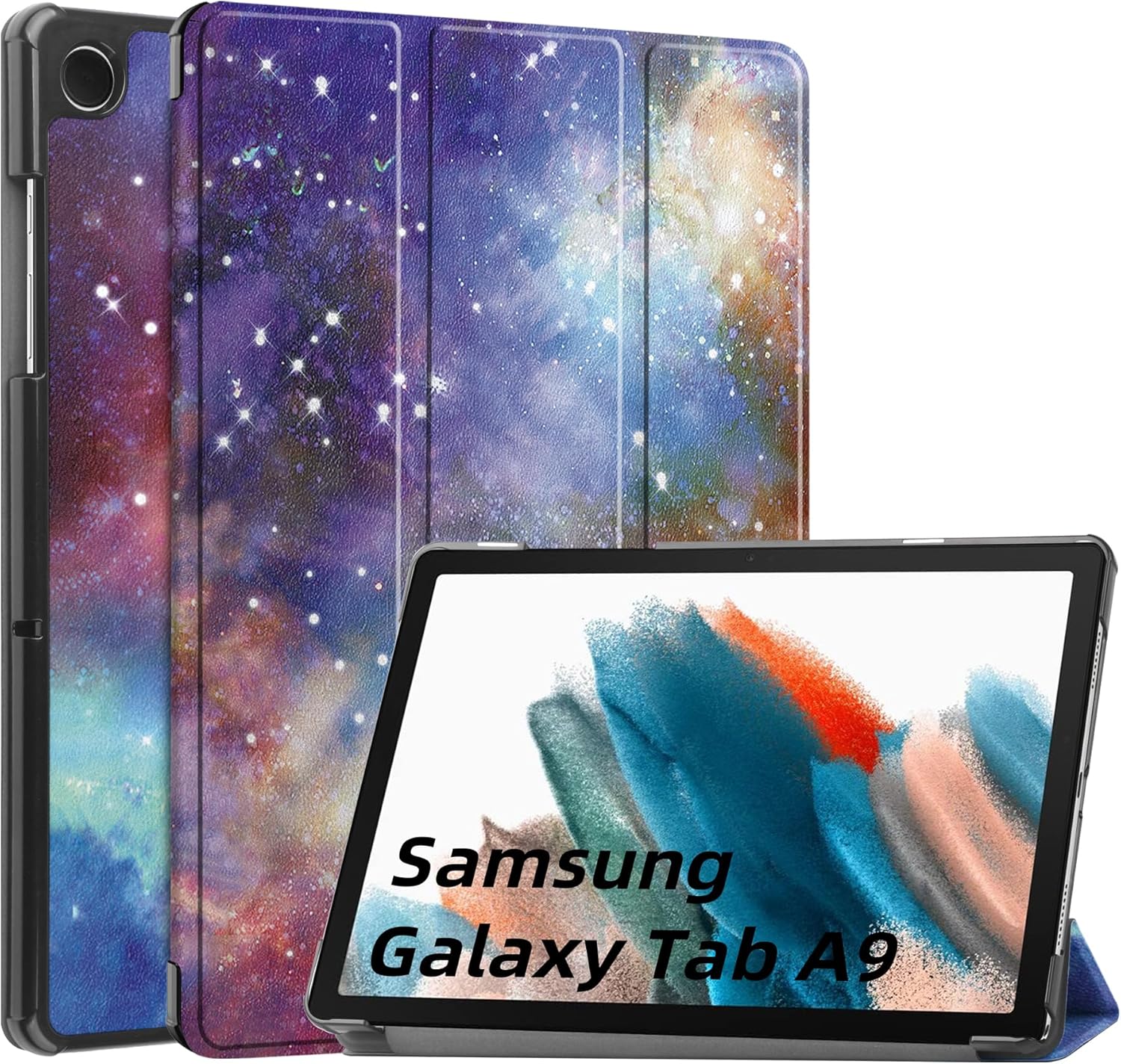 Smart Case for Galaxy Tab A9 Plus, Ratesell Lightweight Trifold Stand Smart Case Cover with Auto Wake/Sleep for Samsung Galaxy Tab A9 Plus / A9+ SM-X216B Starry Night