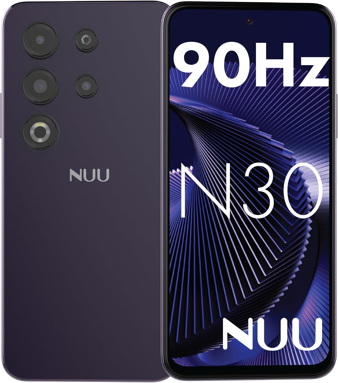 NUU N30 Cell Phone Unlocked for T-Mobile, Mint, Metro, Qlink, Tello 6GB/128GB, Teen Phone, Dual SIM 4G, Octa-Core 6.7″ 90Hz HD+, Any Parental APP, Unlocked Android Phones, Purple, 1 Year US Warranty