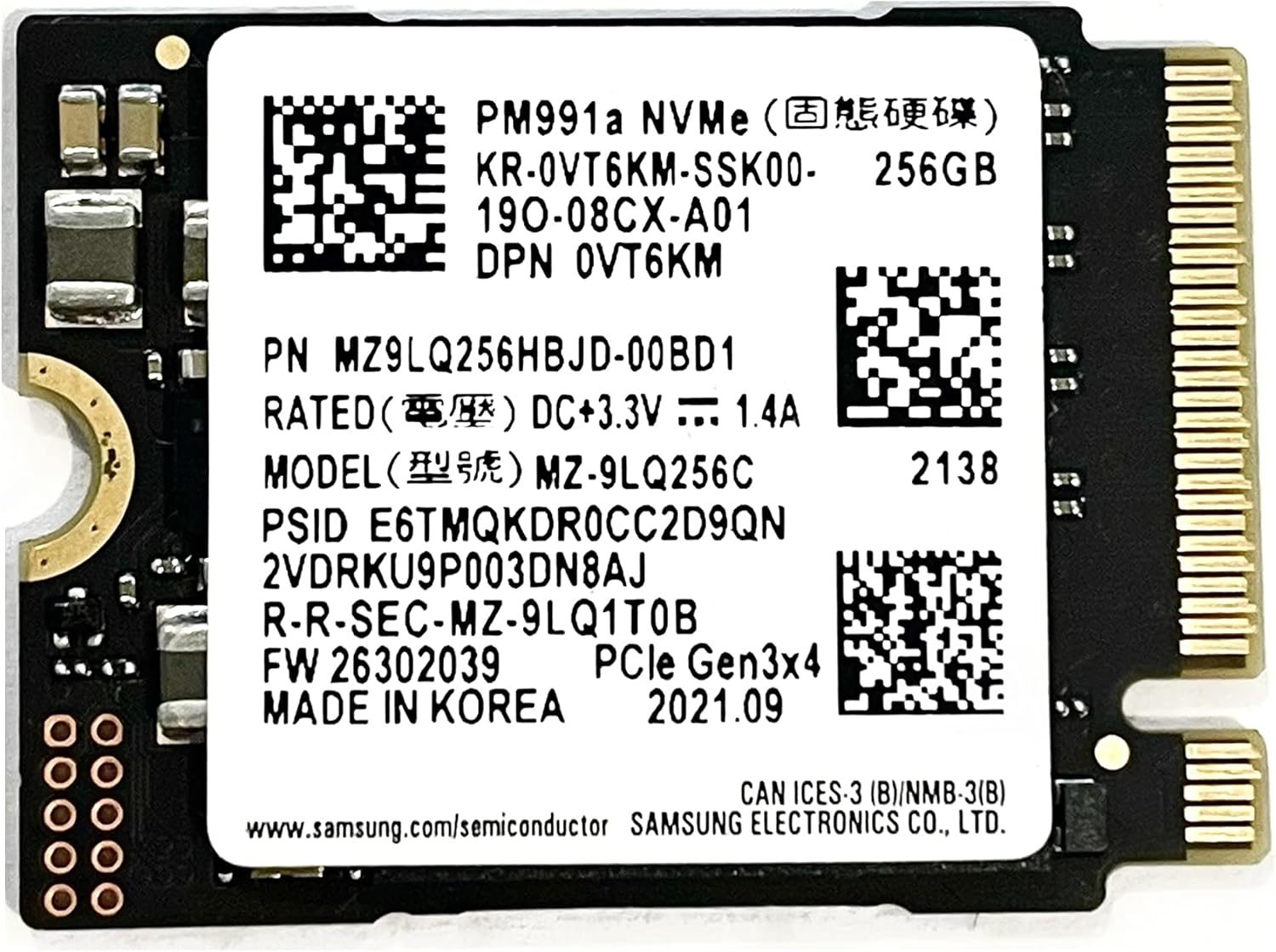 OEM Samsung 256GB M.2 PCI-e NVME SSD Internal Solid State Drive 30mm 2230 Form Factor M Key Steam Deck