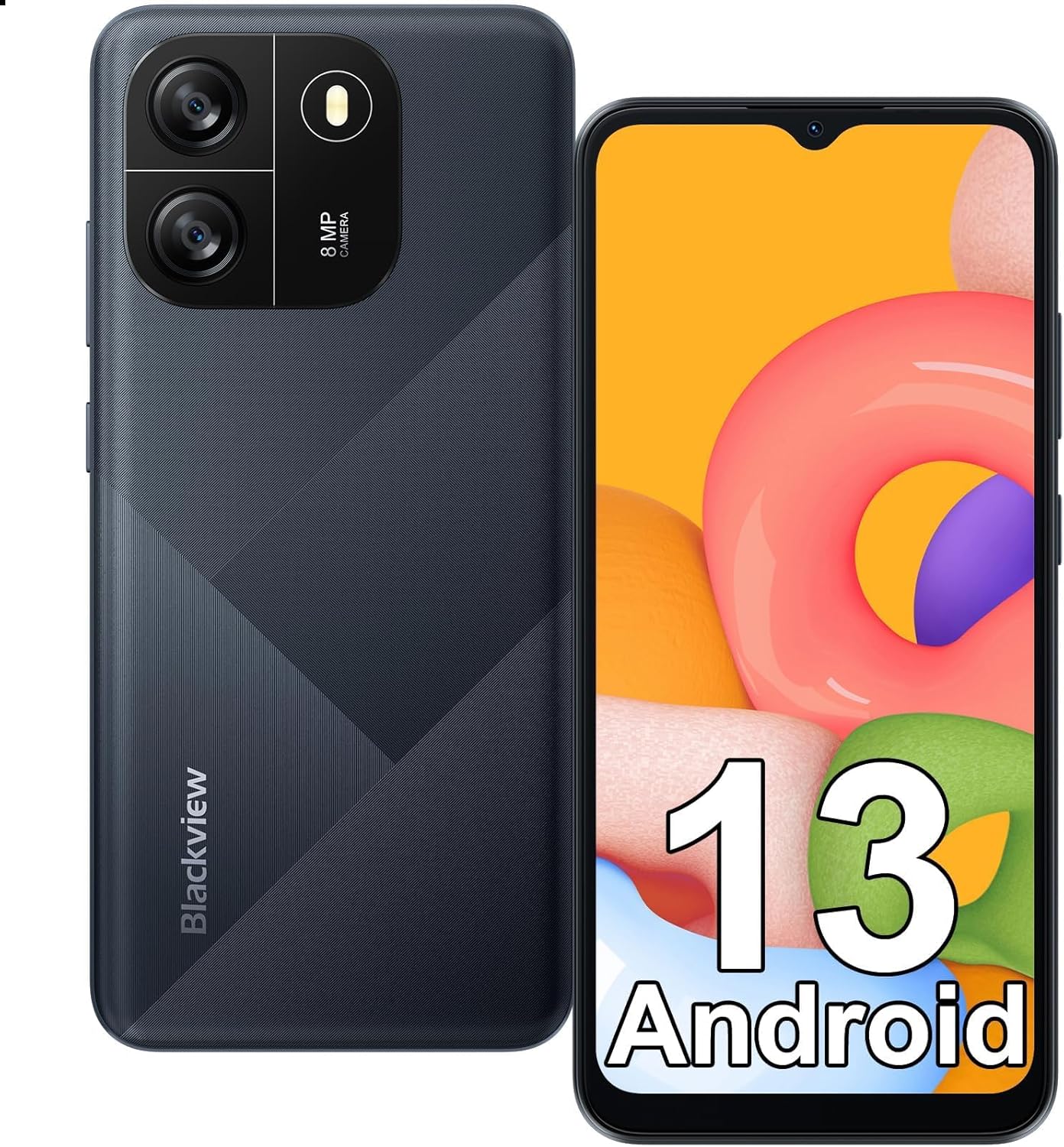 Blackview Wave 6C Android Phone Unlocked, Android 13 Cellphone, Octa-Core 5100mAh Unlocked Phone, 6.52″ HD+, 4GB+32GB/SD 1TB, 8MP+5MP Smartphones, 4G Dual T-Mobile, Face ID, GPS/OTG, 3.5mm Headjack