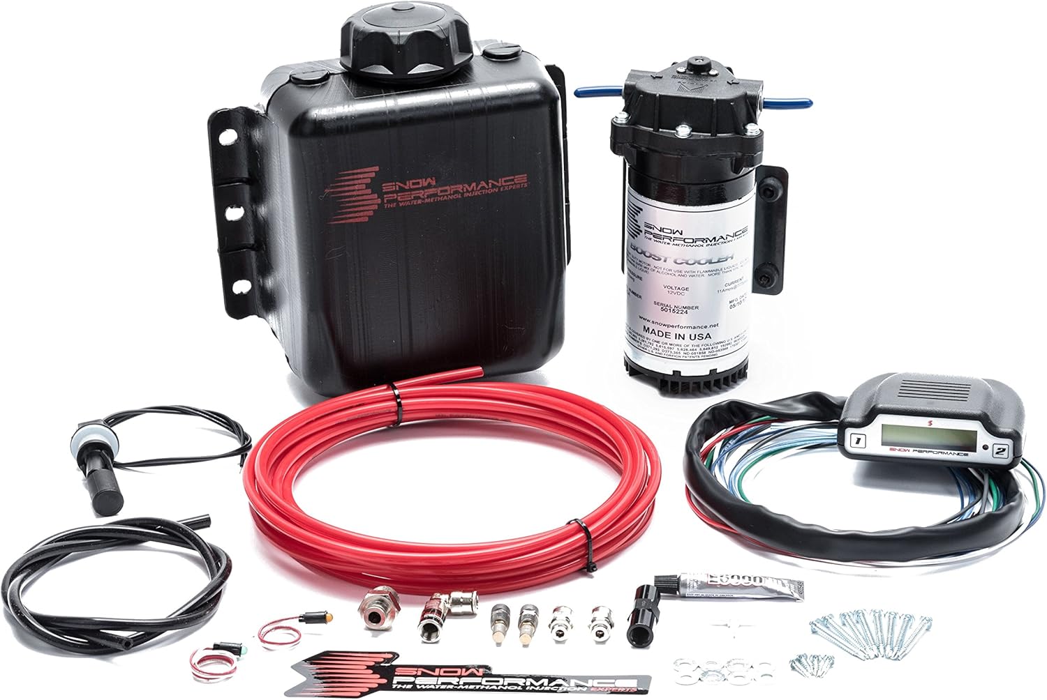 Stage 3 Boost Cooler EFI 2D MAP Progressive Water-Methanol Injection Kit (Red High Temp Nylon, Quick-Connect Fittings)