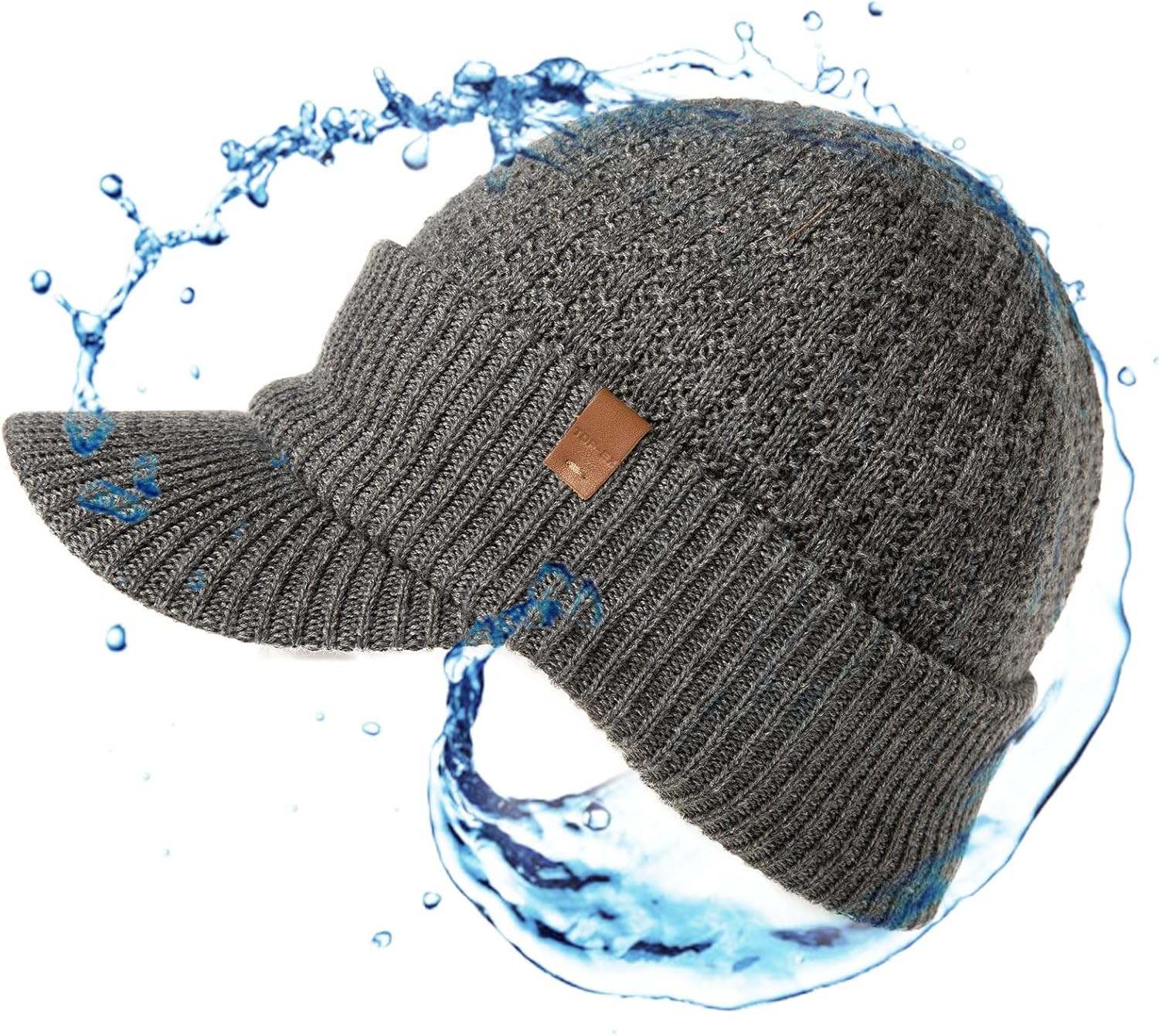 TOP-EX L/XL/XXL 50% Merino Wool Waterproof All Weather Brim Beanie Fleece Lined Unisex