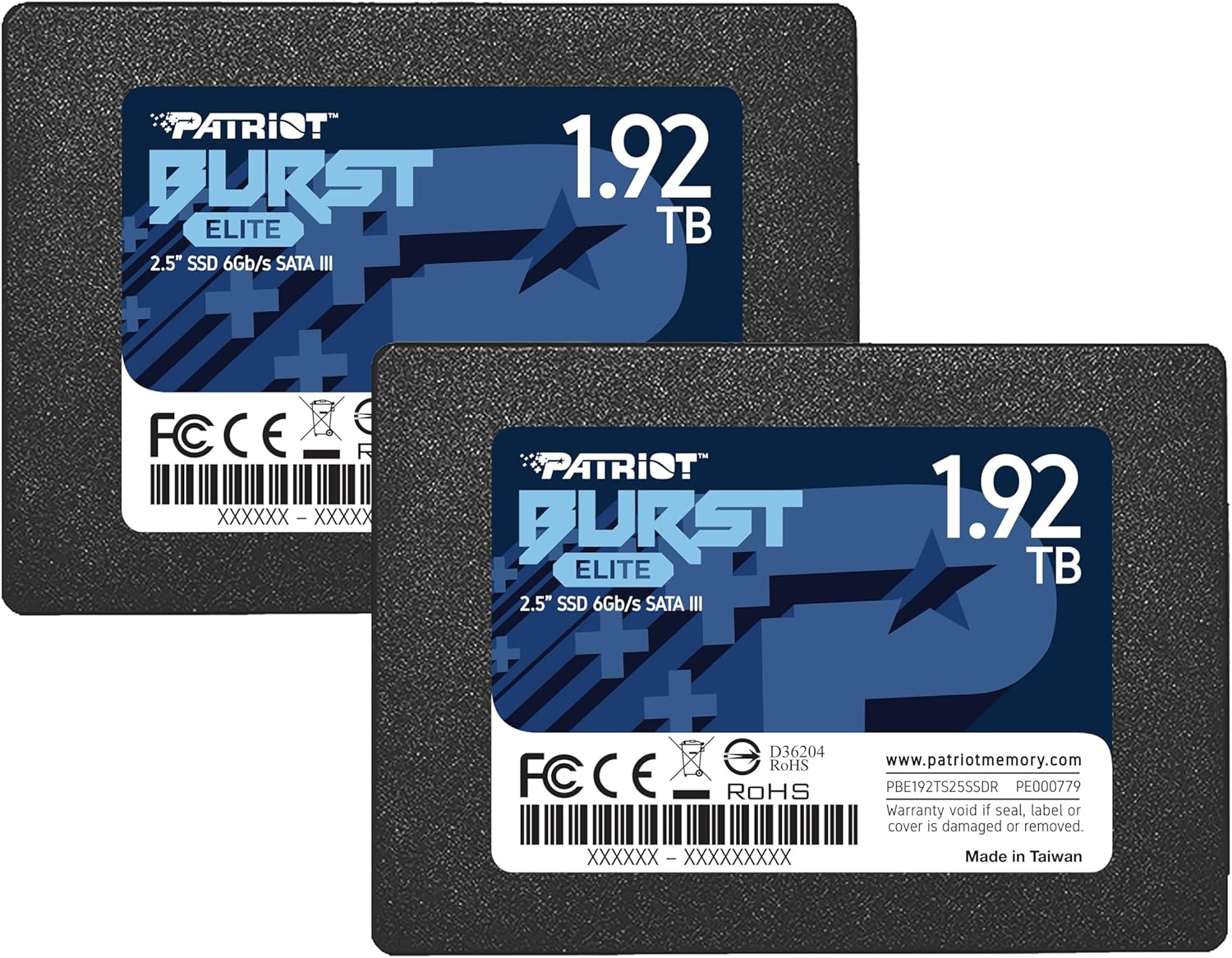 Patriot Burst Elite 1.92TB Internal SSD 2 Pack – SATA 3 2.5″ – Solid State Drive – PBE192TS25SSD2B