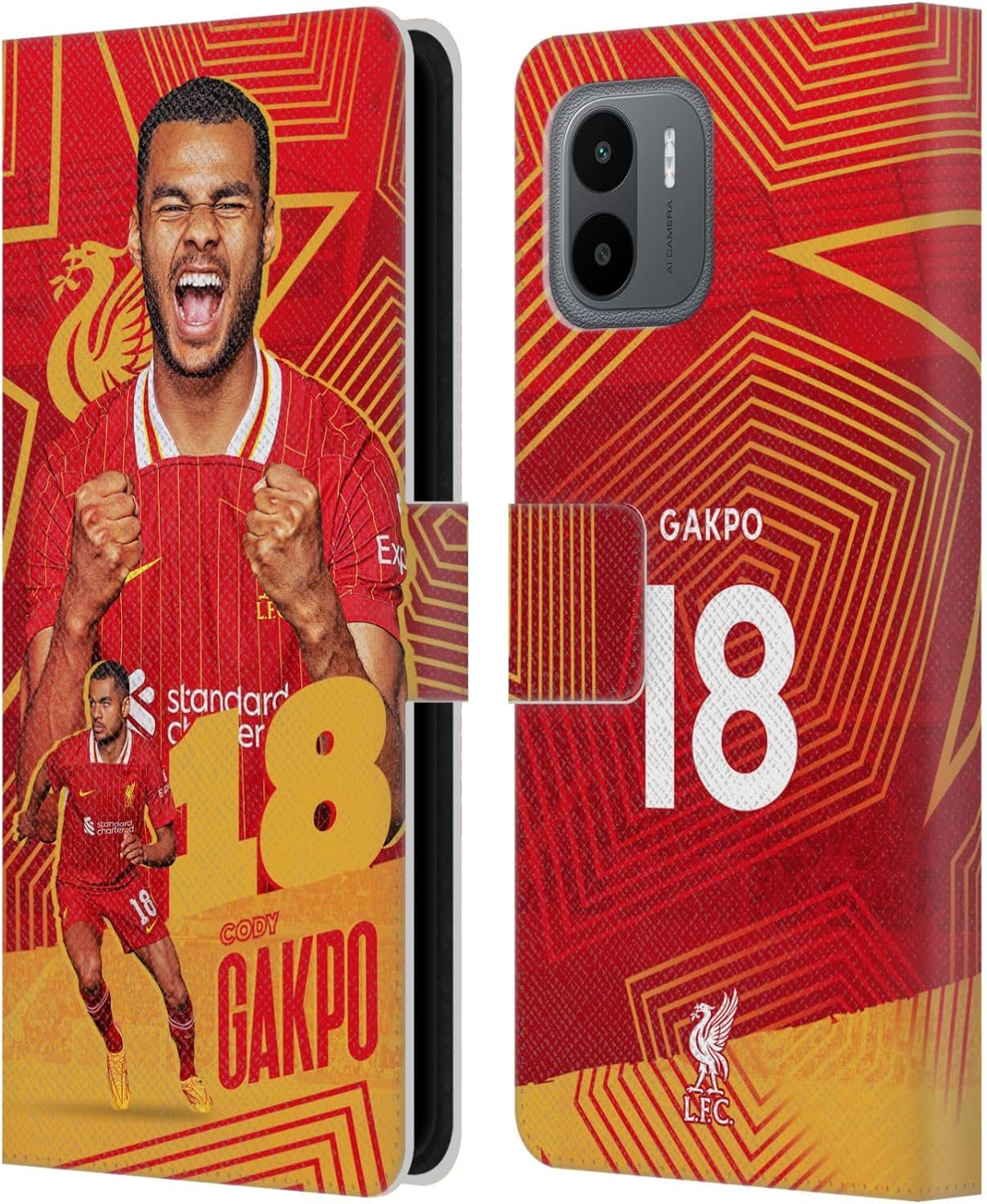 Head Case Designs Officially Licensed Liverpool Football Club Cody Gakpo 2024/25 First Team Leather Book Wallet Case Cover Compatible with Xiaomi Redmi A2