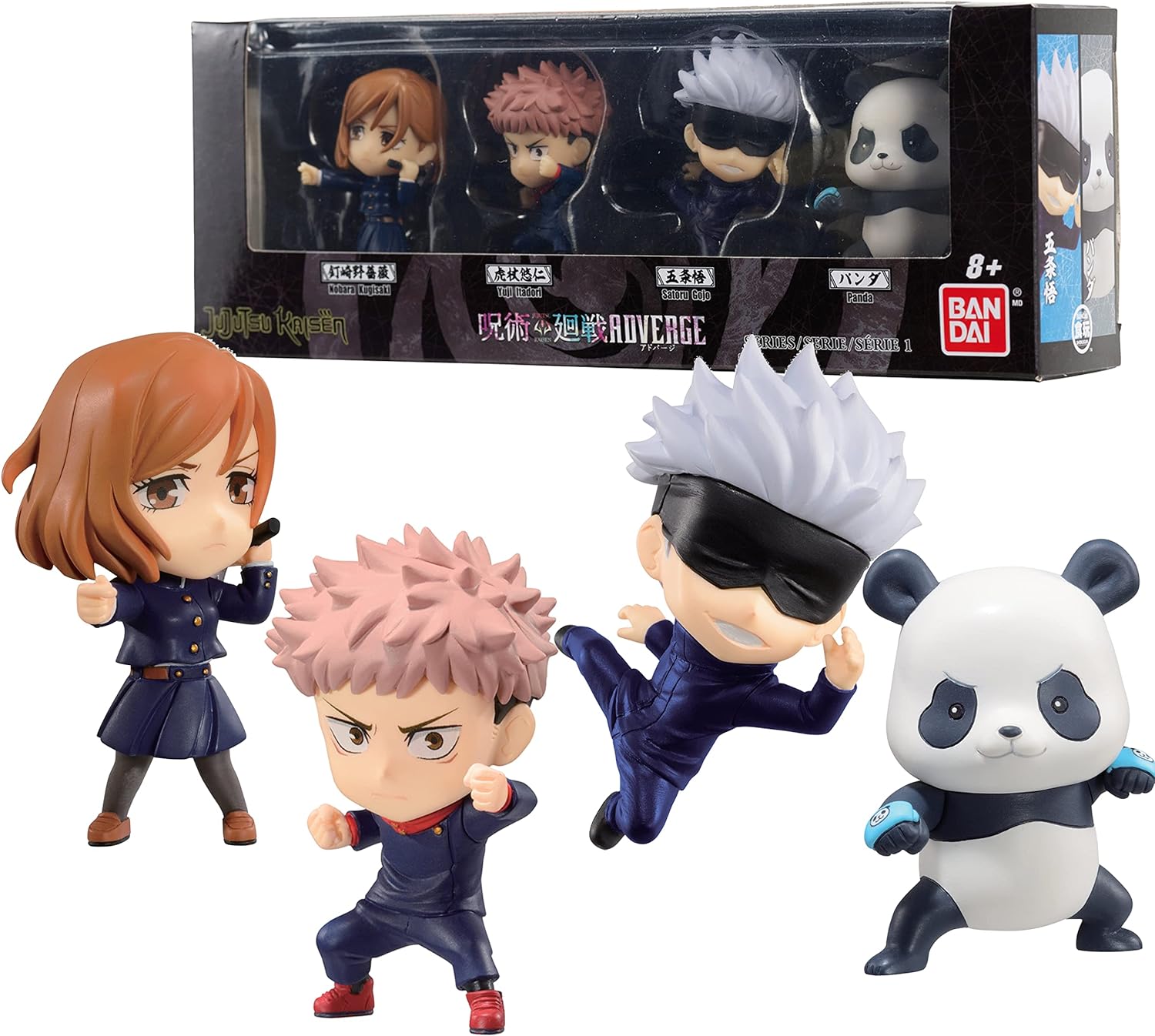 Bandai Namco – Jujutsu Kaisen – Nobara Kugisaki, Yuji Itadori, Satoru Gojo, and Panda, Adverge Figure Box (Set B)