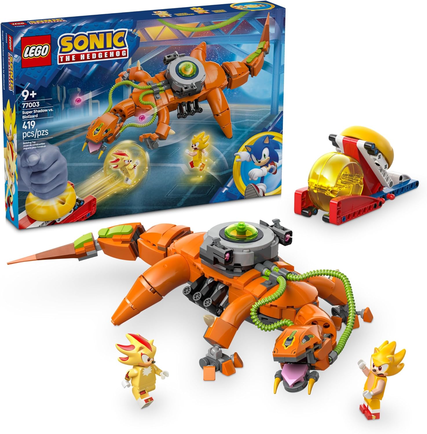 LEGO Sonic The Hedgehog Super Shadow vs. Biolizard, Gamer Gift for Boys and Girls, Fun Collectible Playset for Kids and Video Game Character Fans Who Love Action Toys 77003