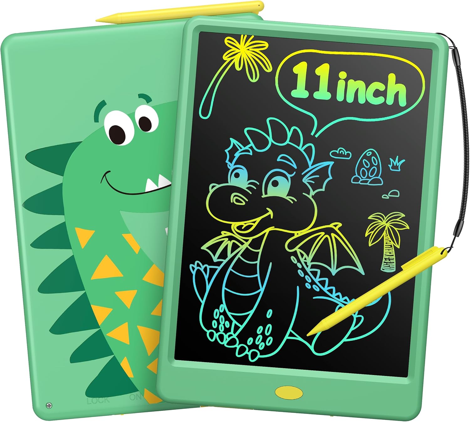 TECJOE LCD Writing Tablet for Kids, 11 Inch Drawing Tablets for Kids, Boys Toys Gifts Dinosaur Doodle Board, Toddlers Travel Games Learning Toy Christmas Birthday Gifts for 3 4 5 6 Year Old Boys Green