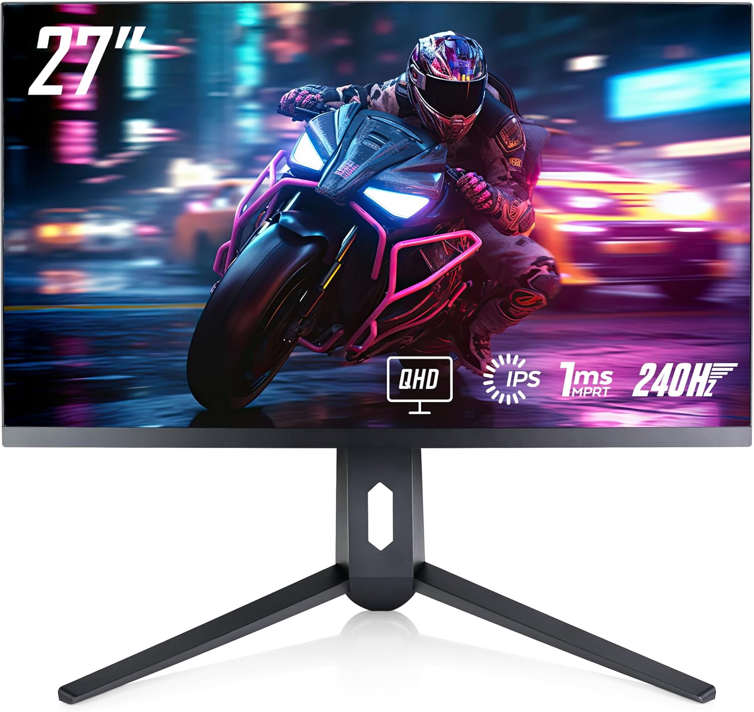 GTEK 240Hz 2K Gaming Monitor, 27 Inch Display Full WQHD 2560 x 1440P, Extreme Low Motion Blur, Fast IPS 1ms MPRT, DisplayPort/HDMI, VESA – Q2740P