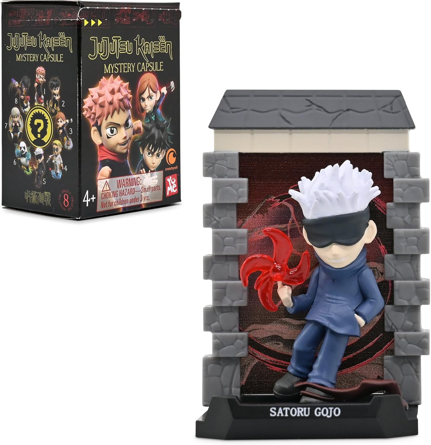 YuMe Official Crunchyroll Jujutsu Kaisen Mystery Capsule (2 Pack) Blind Box Collectible Figure, Gift for Anime Lovers: Yuji, Gojo, Megumi, Nobara, Satoru, JJK Manga Movie Merch