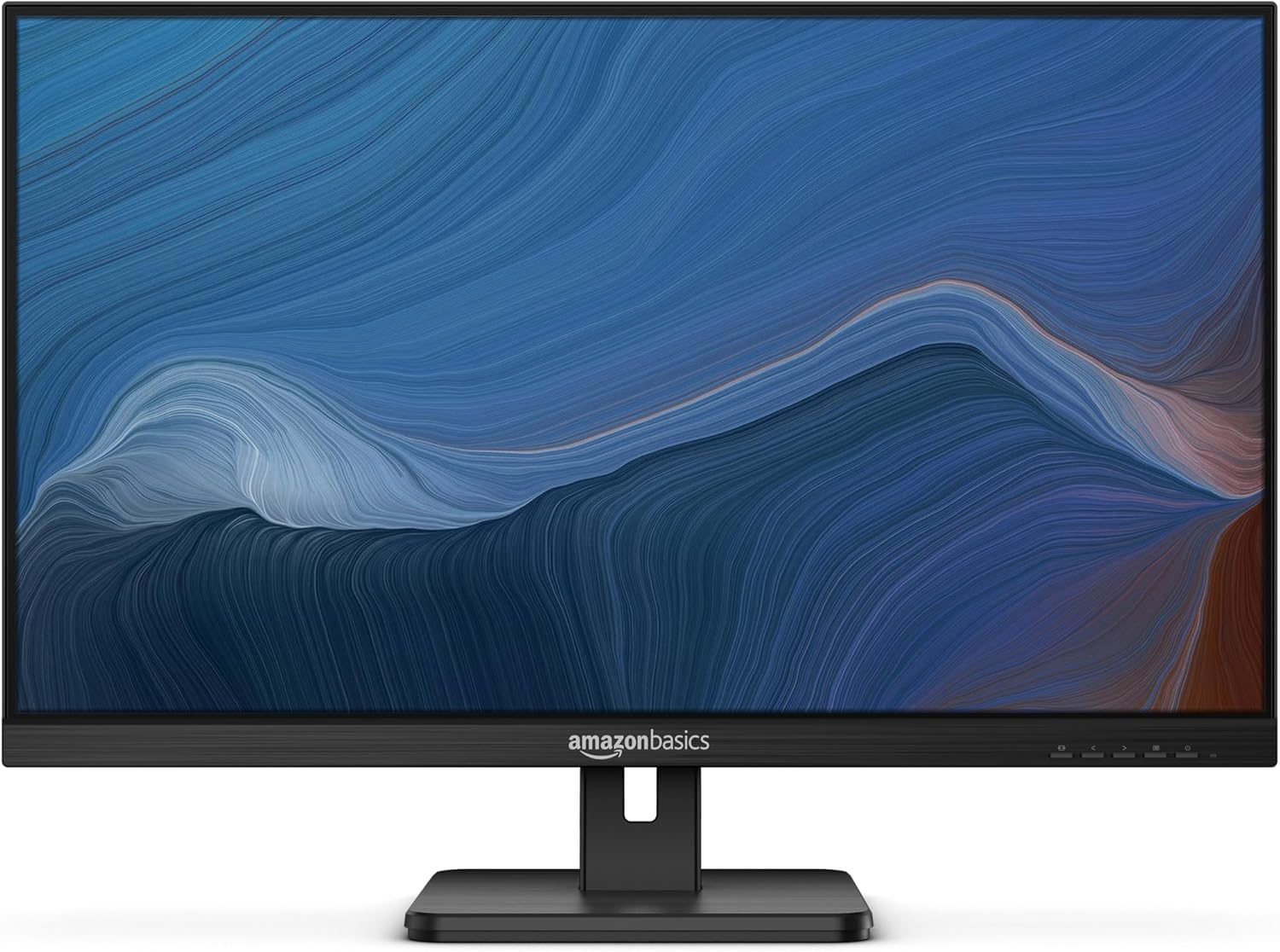 Amazon Basics – 27 Inch IPS Monitor 75 Hz Powered with AOC Technology FHD 1080P HDMI, Display Port and VGA Input VESA Compatible Built-in Speakers for Office and Home, Black