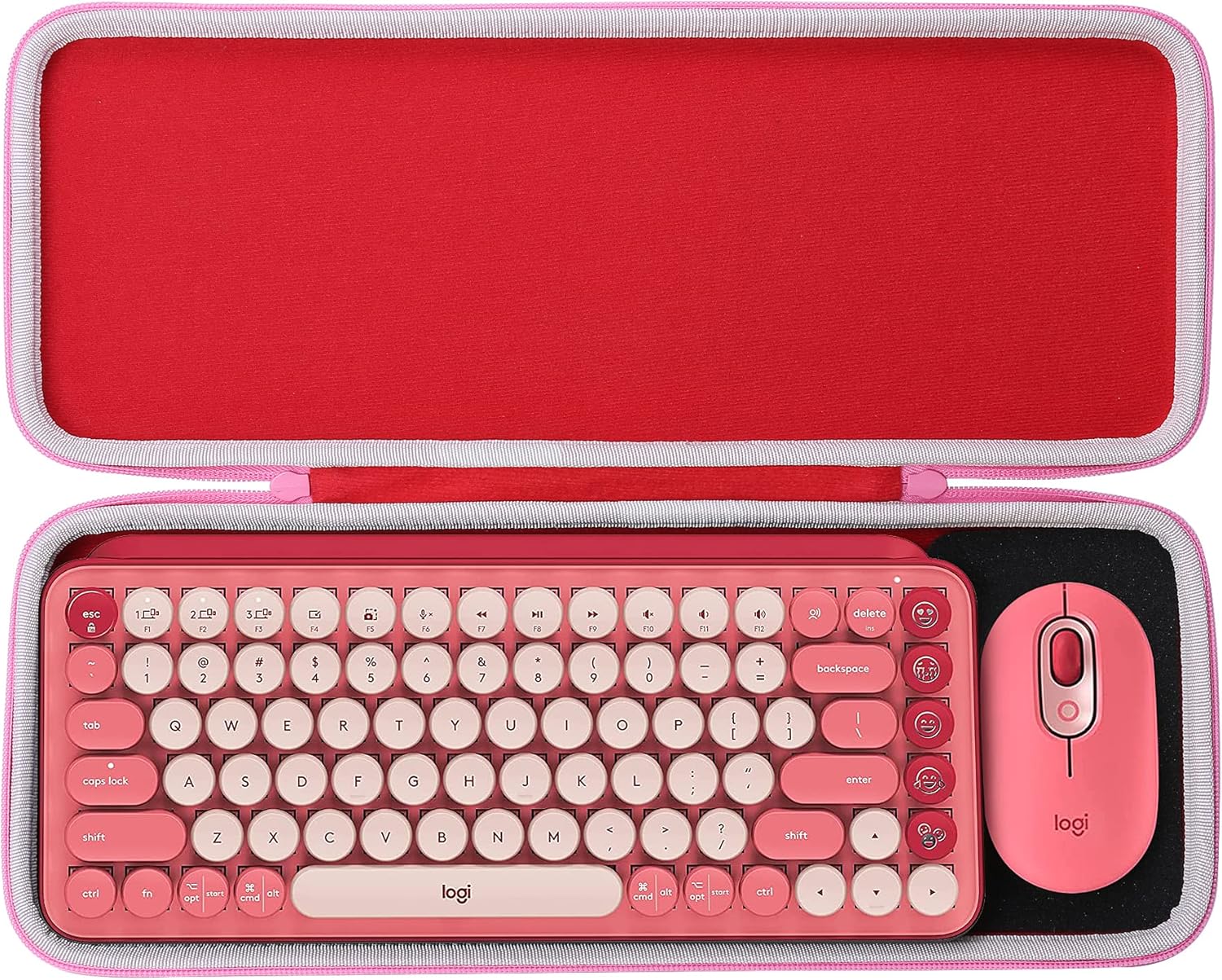 Aenllosi Hard Carrying Case Compatible with Logitech POP ICON Combo/POP Keys Mechanical Wireless Keyboard (Pink)(Case Only)