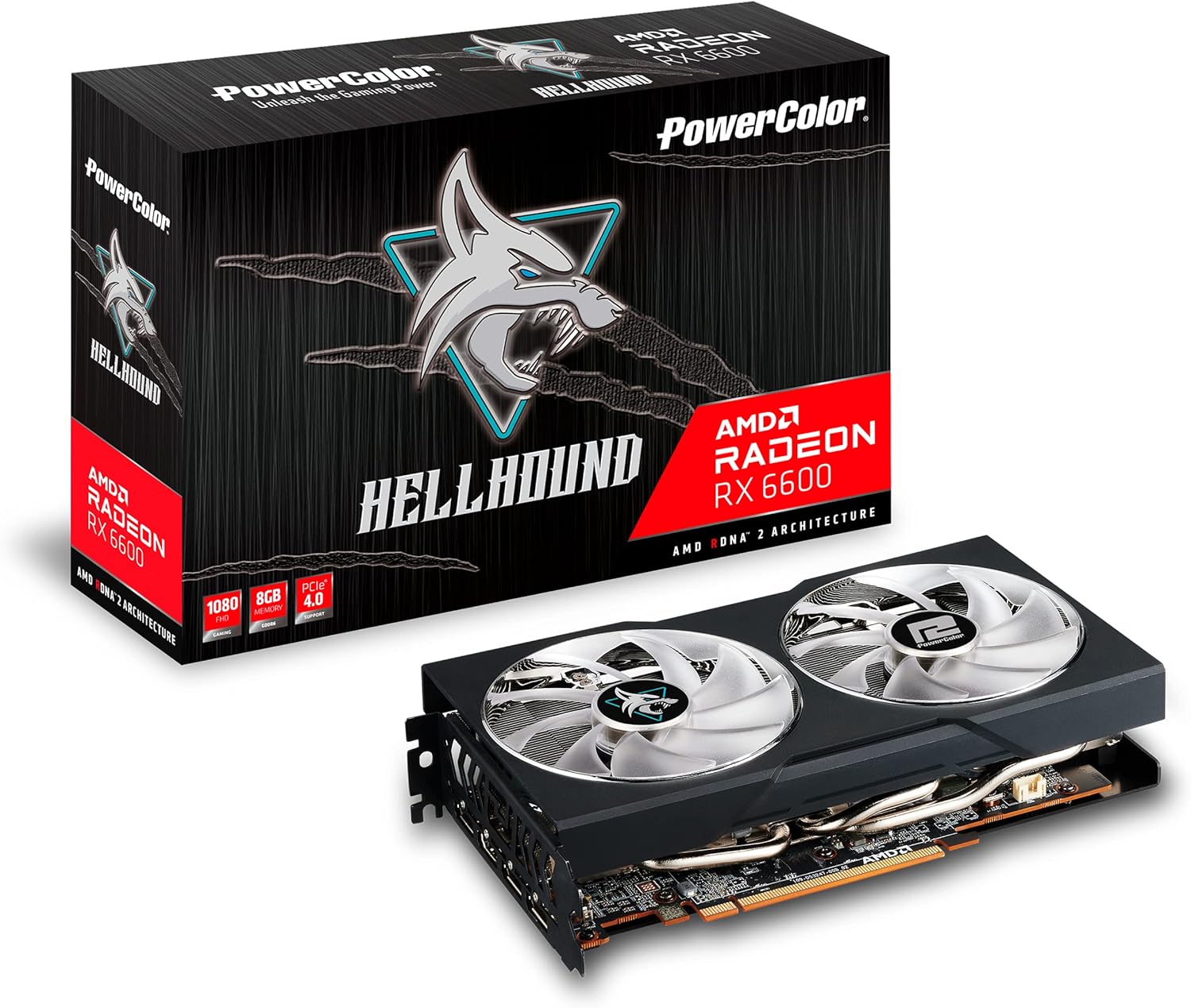 PowerColor Hellhound AMD Radeon RX 6600 Graphics Card with 8GB GDDR6 Memory