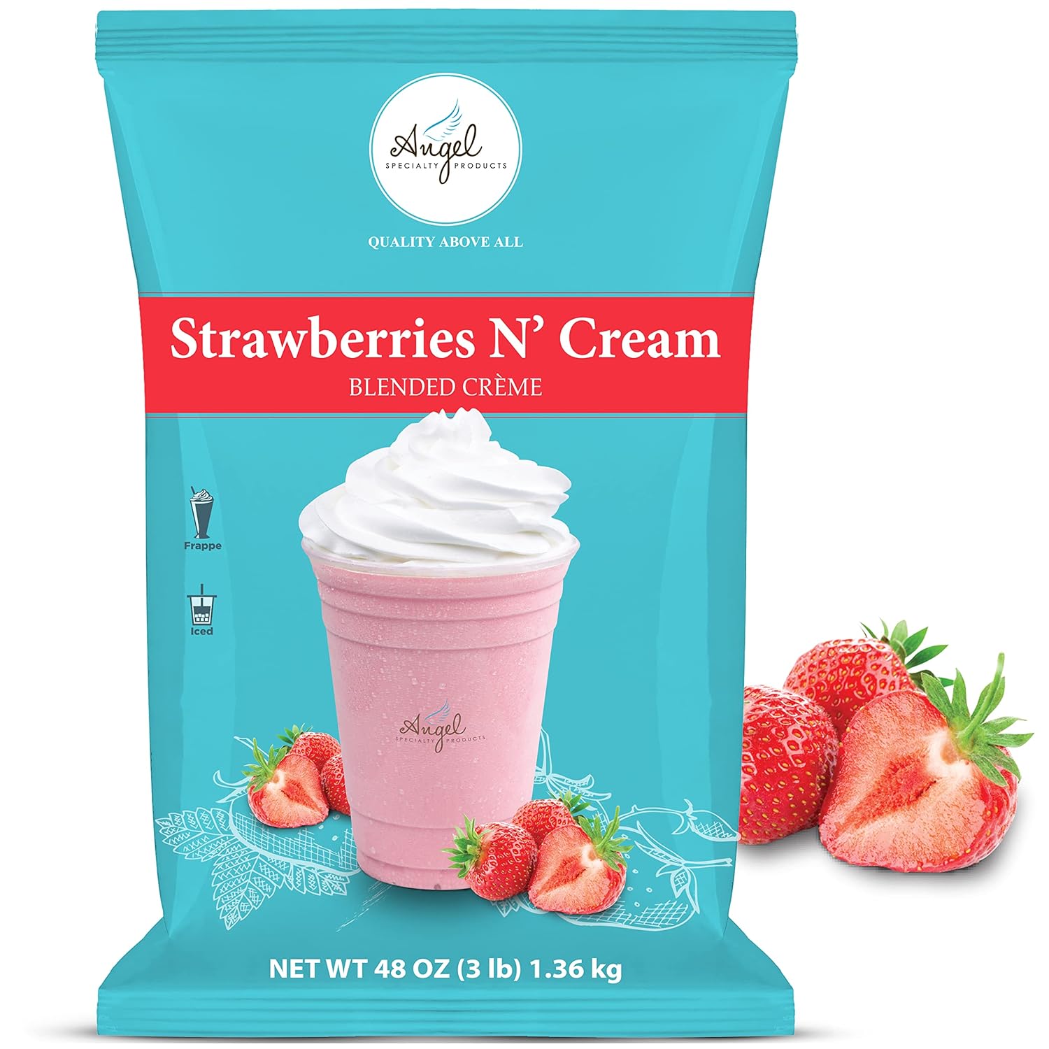 Strawberry Blended Crème Mix (Strawberries N’ Cream) by Angel Specialty Products [3 LB]