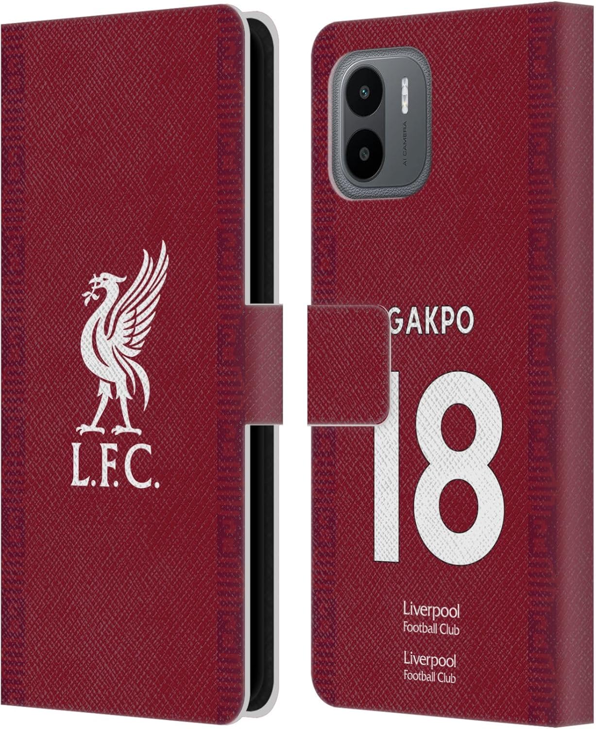 Head Case Designs Officially Licensed Liverpool Football Club Cody Gakpo 2022/23 Players Home Kit Leather Book Wallet Case Cover Compatible with Xiaomi Redmi A2