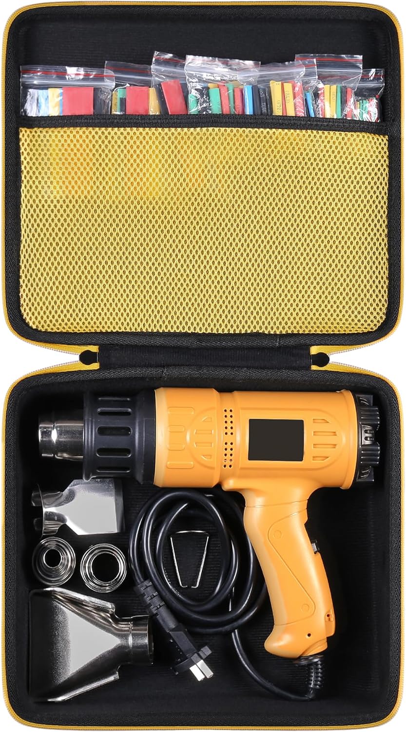 Aenllosi Hard Carrying Case Replacement for SEEKONE Heat Gun 1800W Heavy Duty Hot Air Gun Kit Variable Temperature Control,with 165PCS Shrinkable Tubes(Case & Heat Shrinkable Tube)