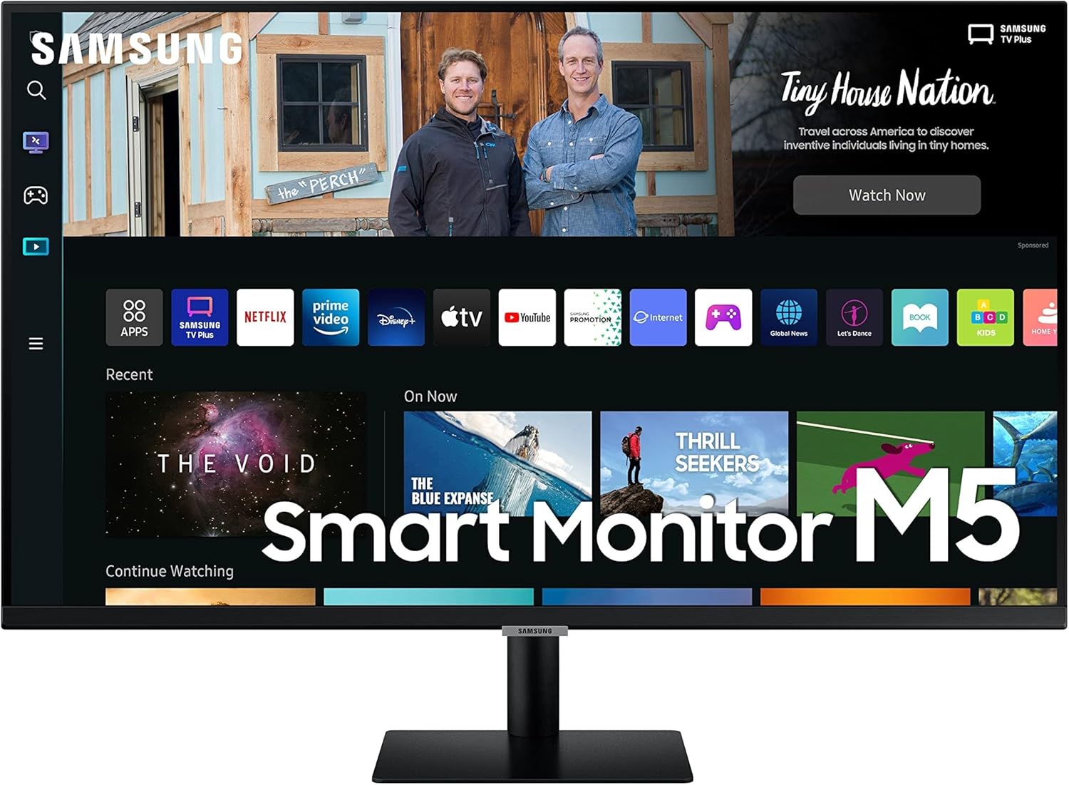 SAMSUNG 27″ M50B Series FHD Smart Monitor w/Streaming TV, 4ms, 60Hz, HDMI, HDR10, Watch Netflix, YouTube and More, Slimfit Camera, IoT Hub, Mobile Connectivity, 2022, LS27BM502ENXGO, Black