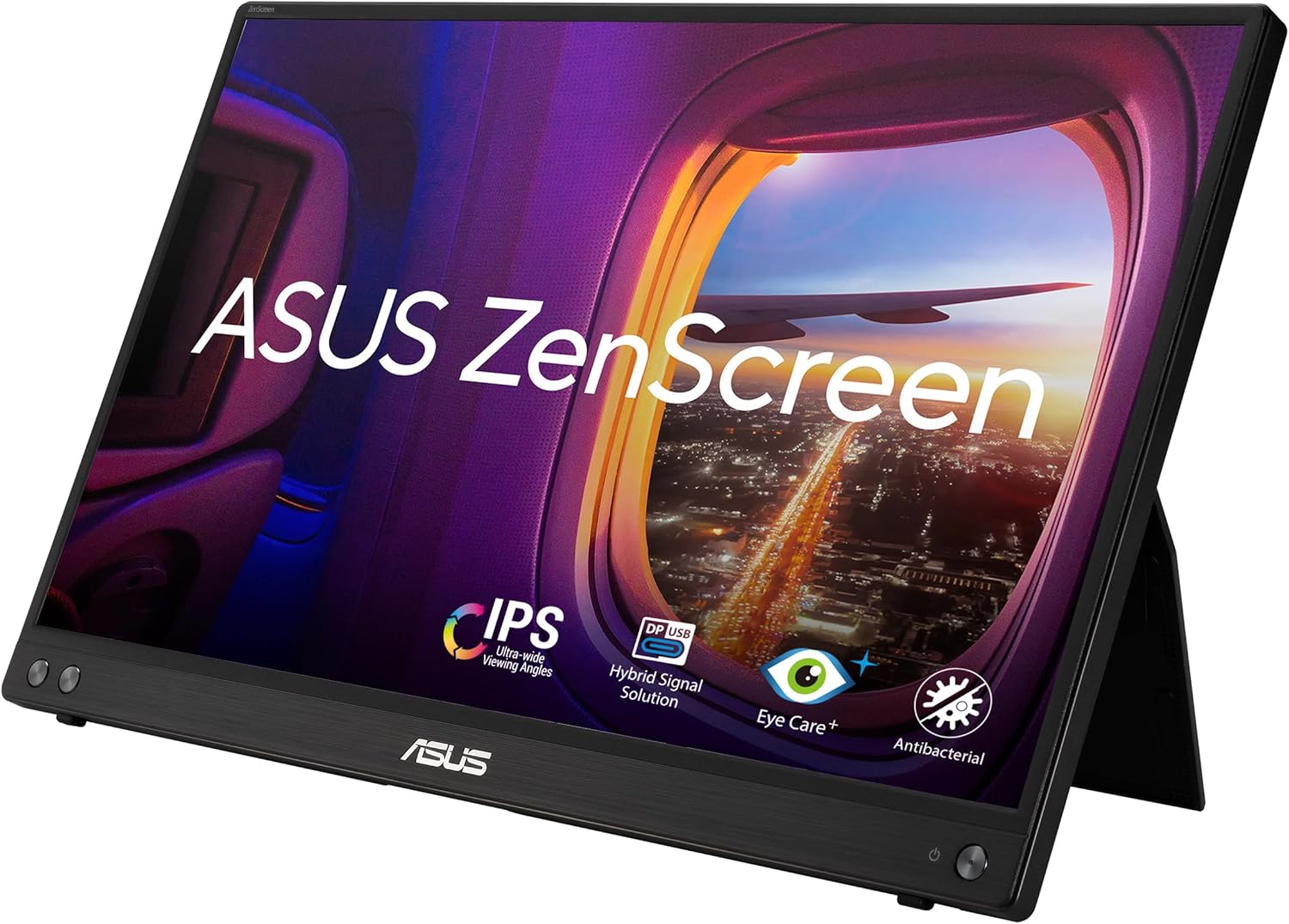 ASUS ZenScreen 15.6” 1080P Portable Monitor (MB16ACVR) – Full HD, IPS, Eye Care, Flicker Free, Blue Light Filter, Kickstand, USB-C Power Delivery, for Laptop, PC, Phone, Console