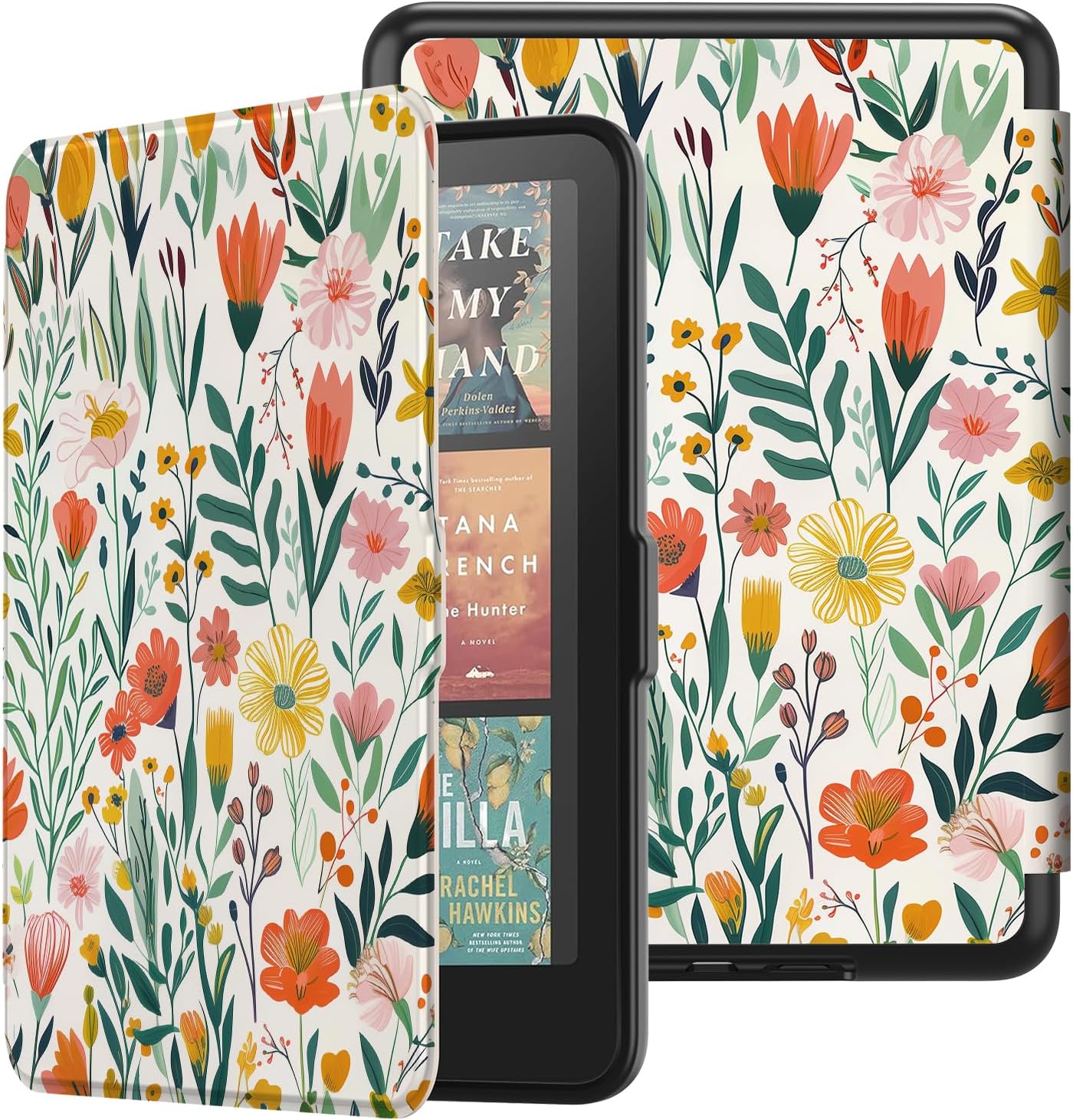 Famavala Shell Case for 7-Inch 2024 Amazon Kindle Paperwhite/Signature Edition (12th Generation) and Kindle Colorsoft Signature Edition (1st Gen), Compatible with Nook/Boox (Blossoms)