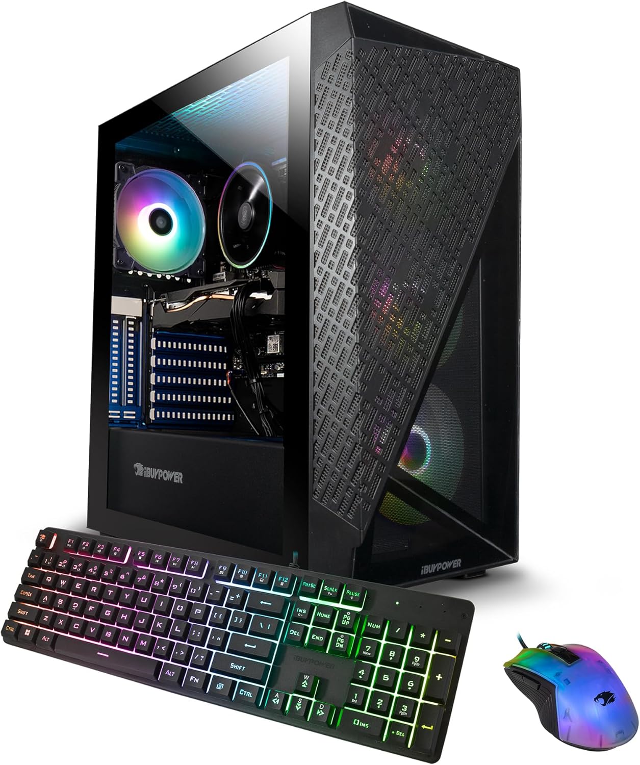 iBUYPOWER SlateMesh Gaming PC Computer Desktop SlateMeshA5N4601 (AMD Ryzen 5 7600, RTX 4060 8GB, 16GB DDR5 5200 Mhz, 500GB NVMe SSD, Windows 11 Home)