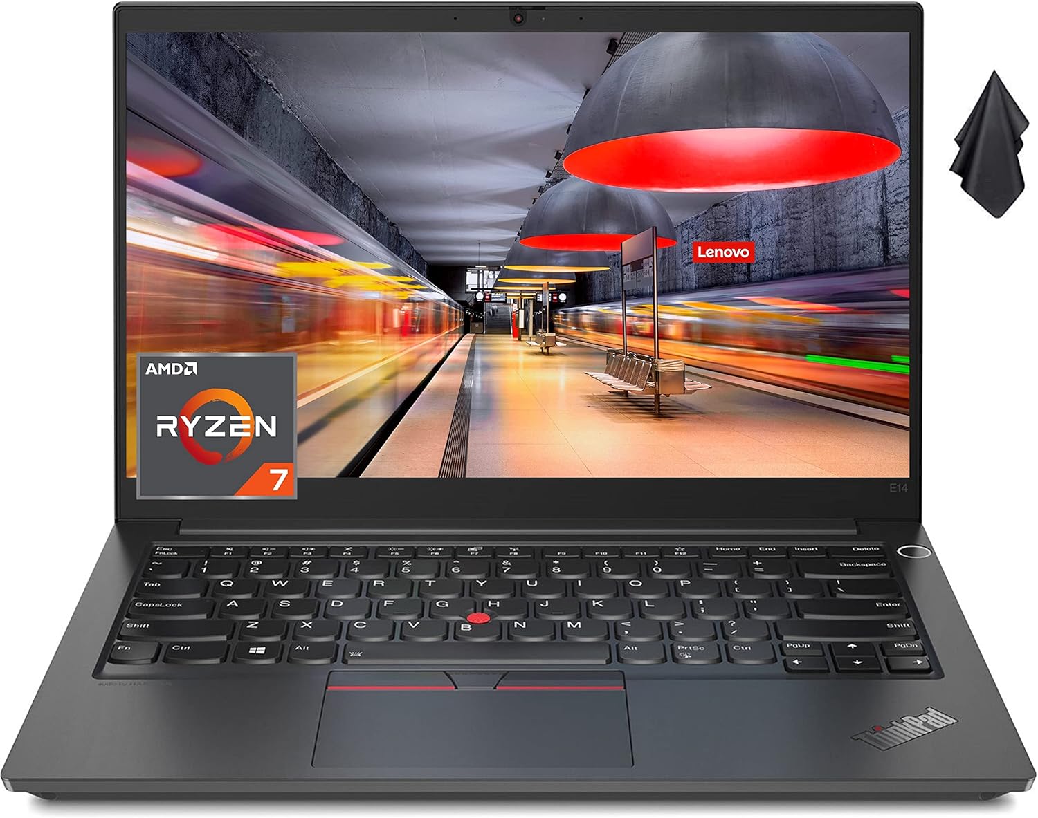 Lenovo ThinkPad E14 Gen 3 AMD Business Laptop, 14″ FHD (1920×1080), AMD Ryzen 7 5700U, HDMI, Webcam, WiFi 6, Fingerprint Reader, Backlit Keyboard, Windows 10 Pro (40GB RAM | 1TB PCIe SSD)