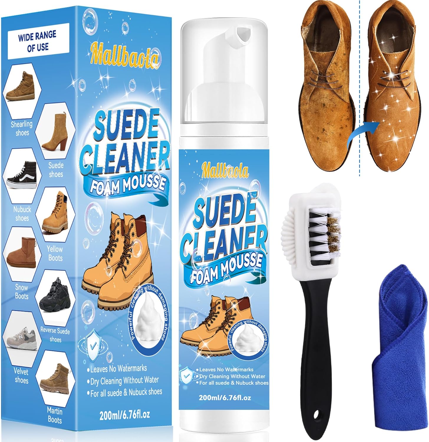 Suede Cleaner, Suede Shoe Cleaner with Brush, Shoe Cleaner Sneaker for Knit Boots Leather Canvas Nubuck Cleaner