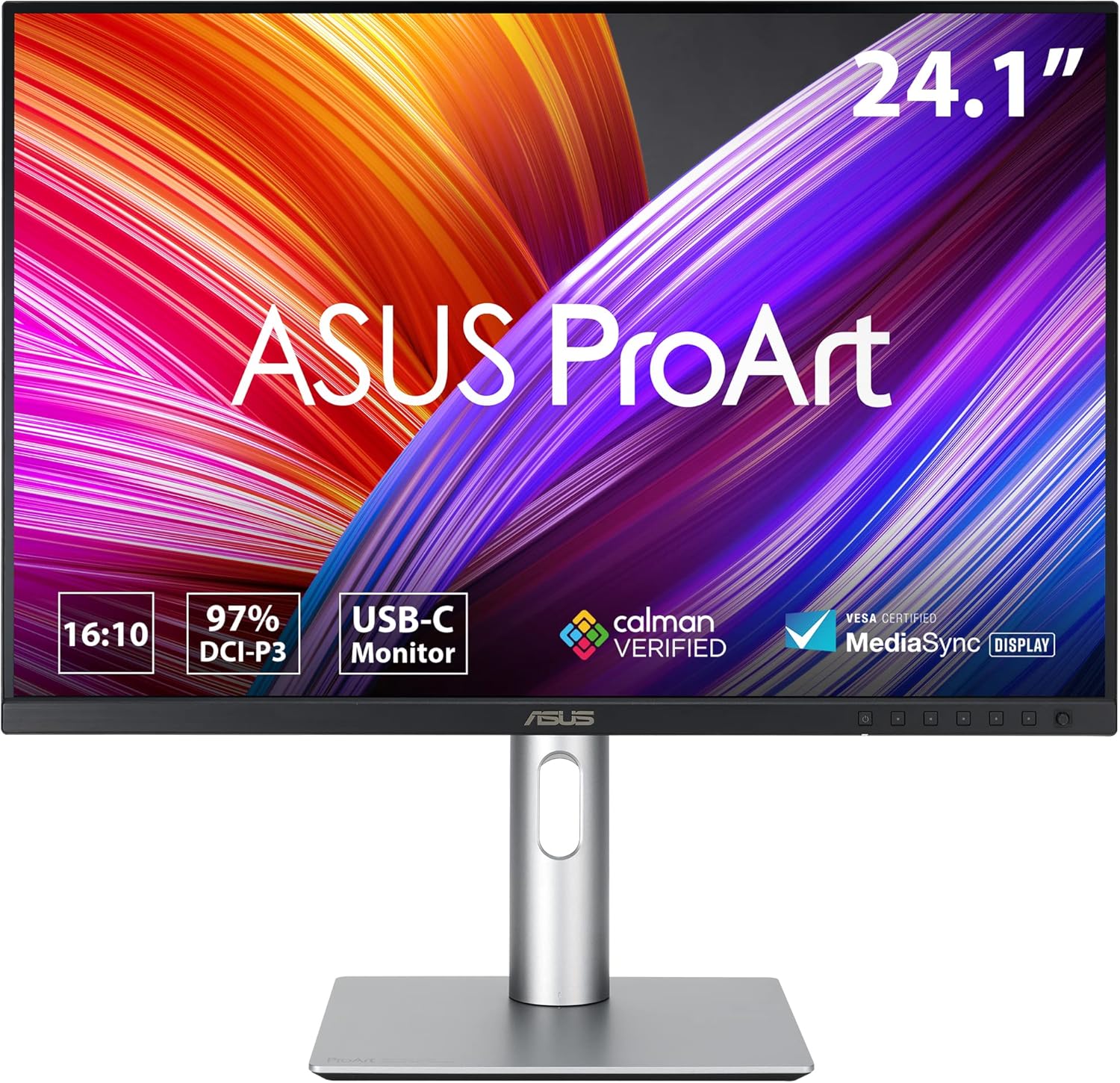 ASUS ProArt Display 24” (24.1” viewable) 16:10 HDR Professional Monitor (PA248CRV) – IPS, (1920 x 1200), 97% DCI-P3, ΔE < 2, Calman Verified, USB-C PD 96W, DisplayPort, Daisy-Chain, Height Adjustable