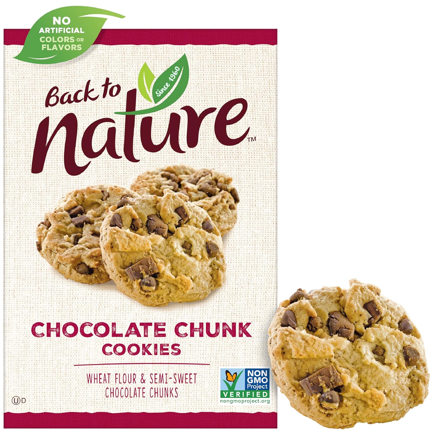 Back to Nature Chocolate Chunk Cookies – Dairy Free, Non-GMO, Made with Wheat Flour, Delicious & Quality Snacks, 9.5 Ounce