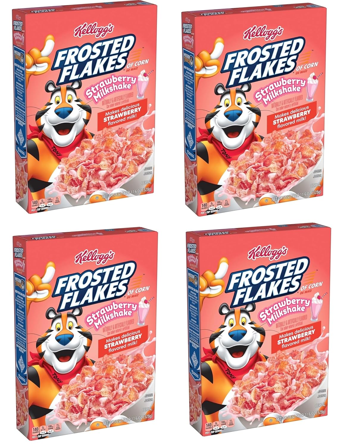 Generic Kelloggs. Strawberry Milkshake Cereal – 11.6 Oz – Pack of 4