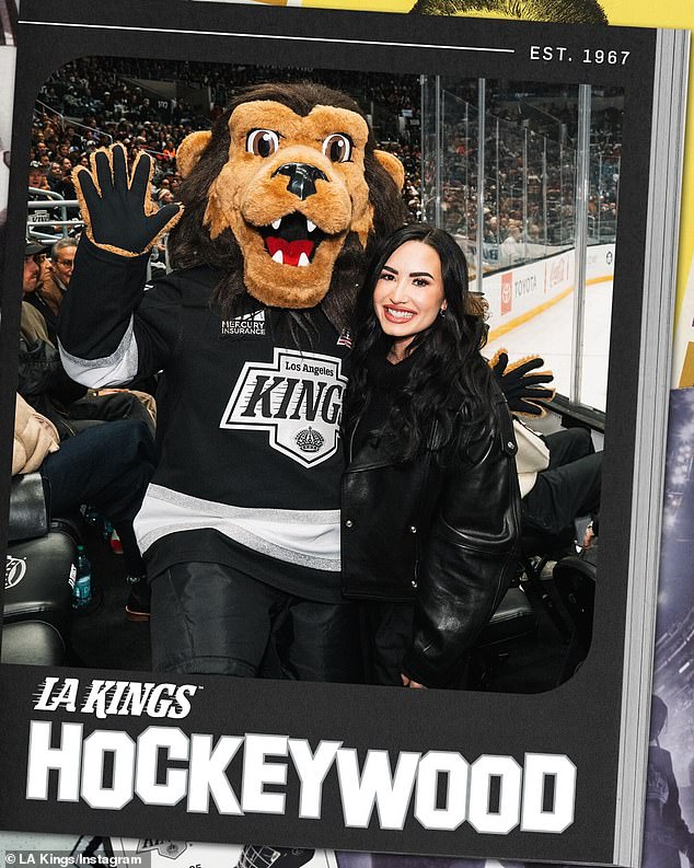 Demi Lovato checks out hockey game in LA with fiance Jutes (and reunites with former co-star Will Ferrell!)