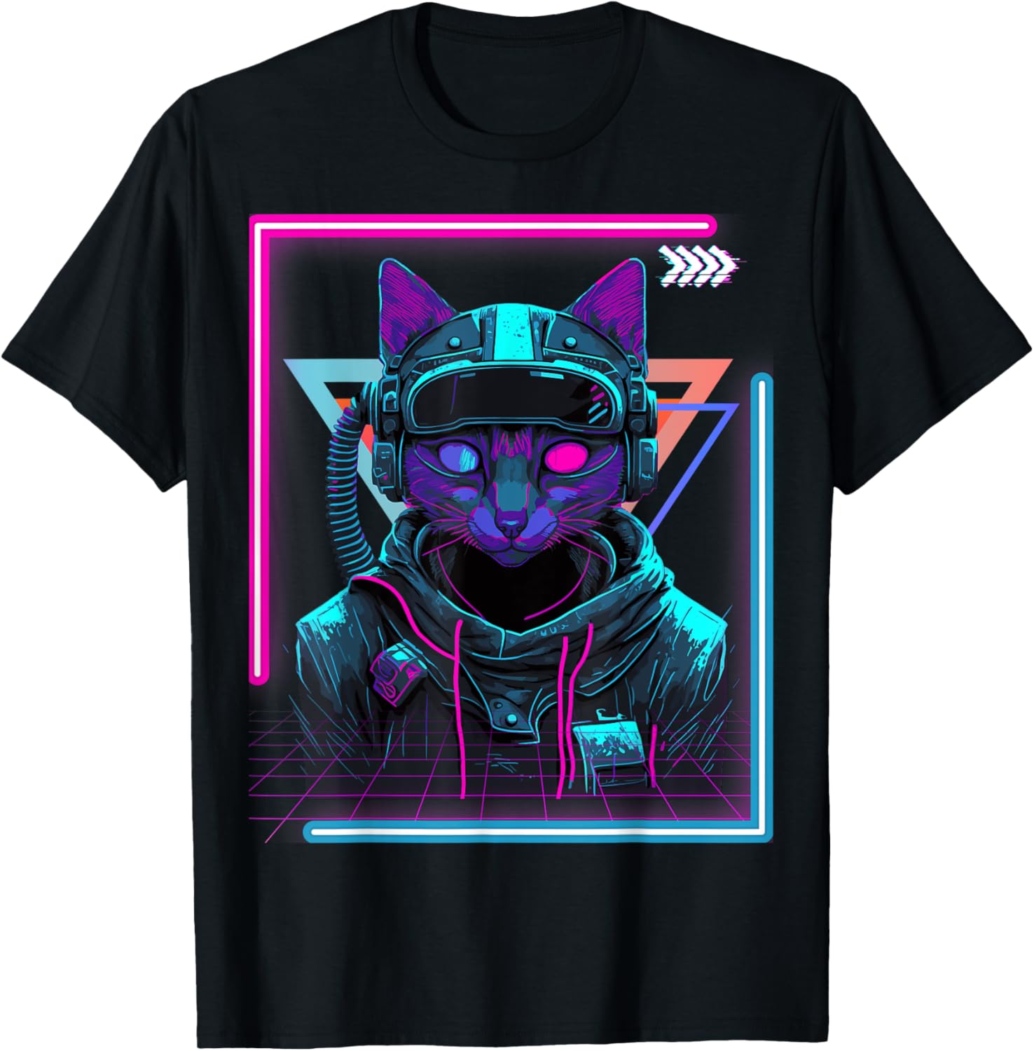 Cyberpunk Cat Kitty Punker | Futuristic Cyber Punk T-Shirt