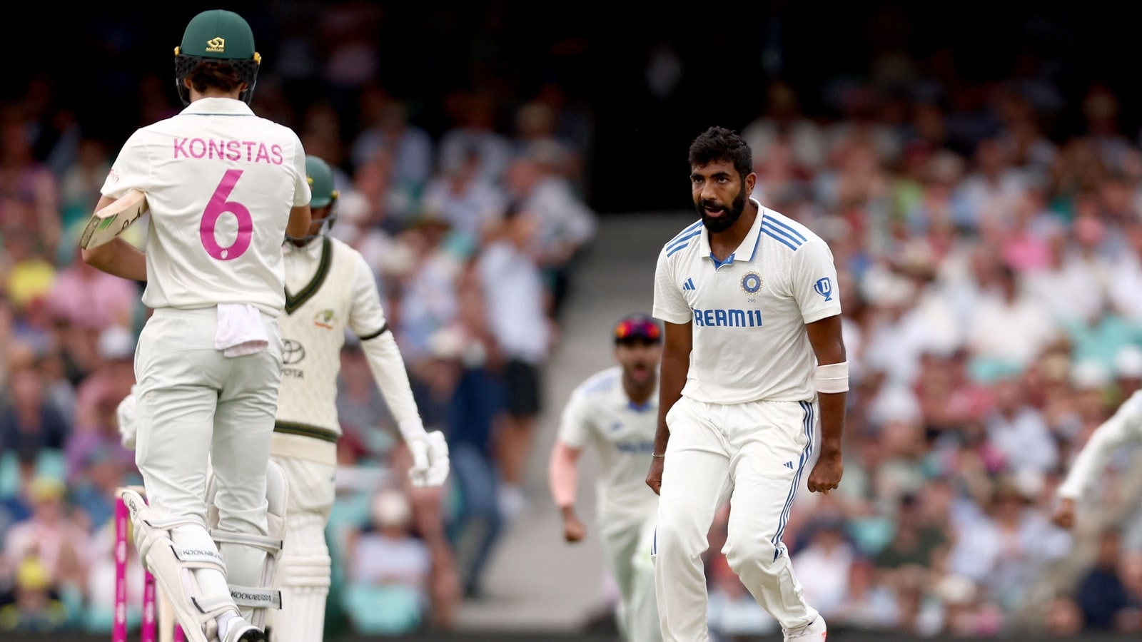 Bumrah charges at Sam Konstas after dismissing Usman Khawaja following their heated exchange: ‘He learns a tough lesson’