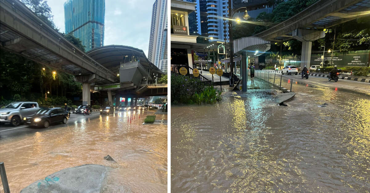 Jalan Sultan Ismail flooded due to pipe break, disrupting traffic – lane closed, find alternate routes