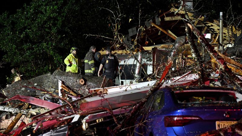 At least 3 people have died as severe weather threat moves east after tornado-spawning storms pummeled Texas and Mississippi