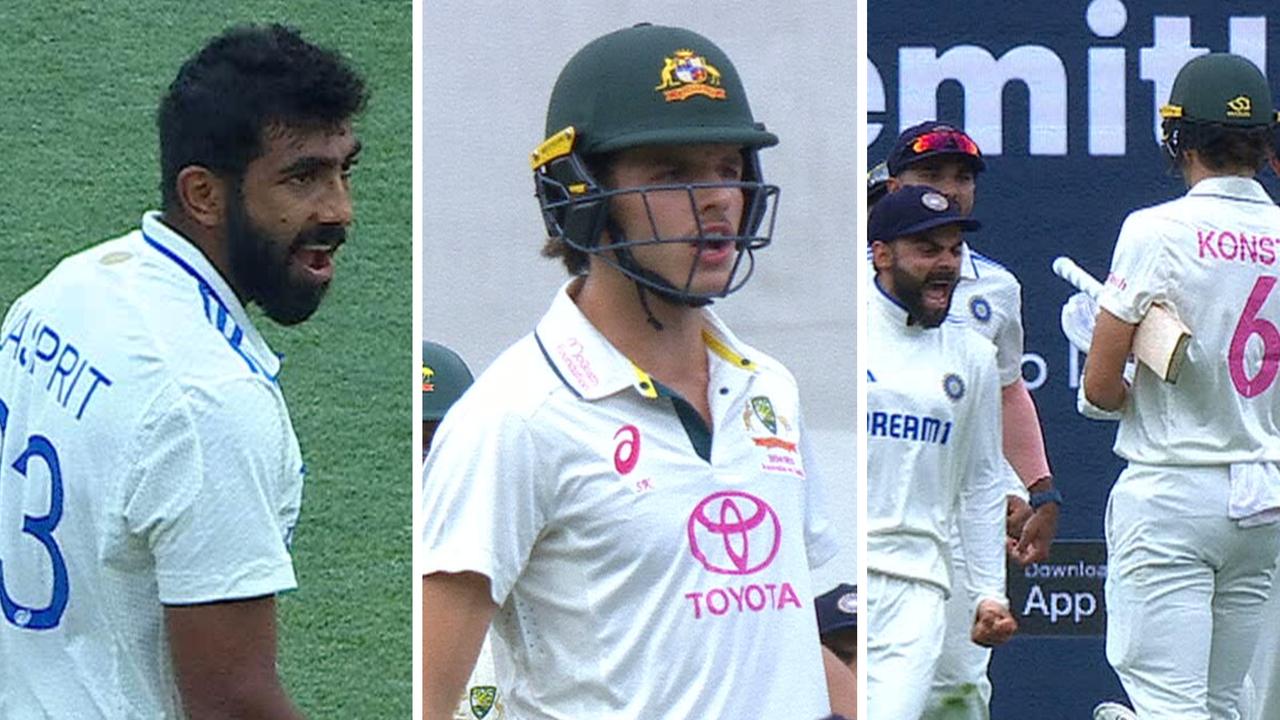 Day 1 live updates and blog, Scott Boland 4 wickets, Sam Konstas four first ball, Jasprit Bumrah confronts Konstas, weather, Sydney rain, scorecard