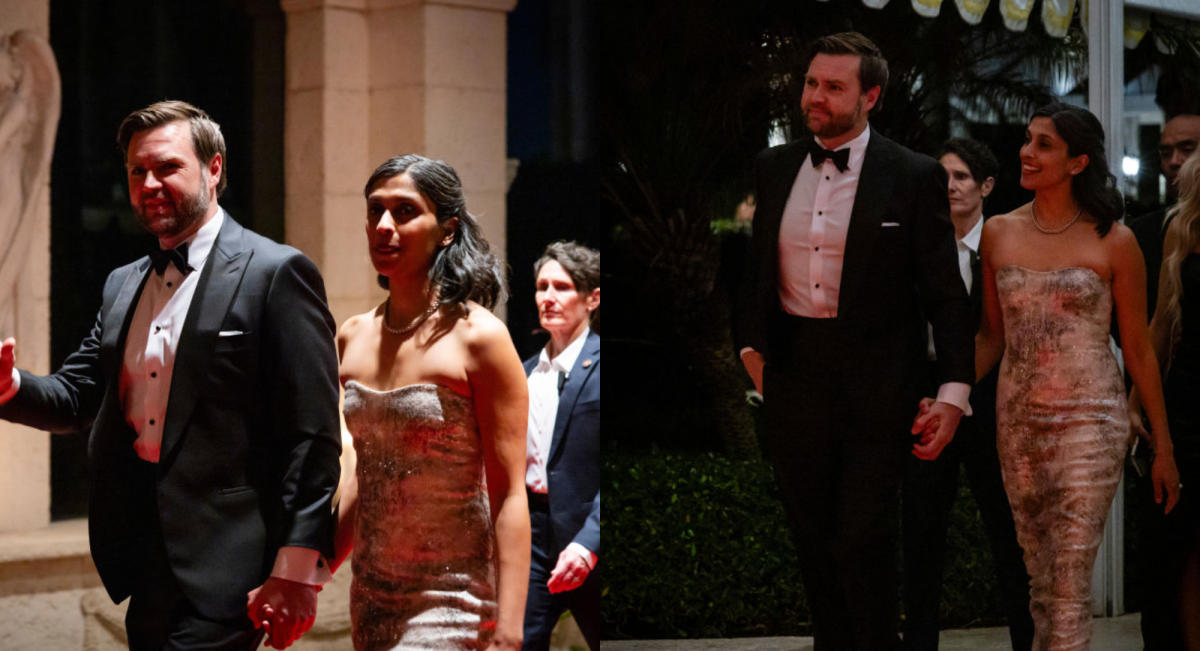 JD Vance’s Wife Usha Wears Snake Dress by Retrofête for Mar-a-Lago New Year’s Eve Party