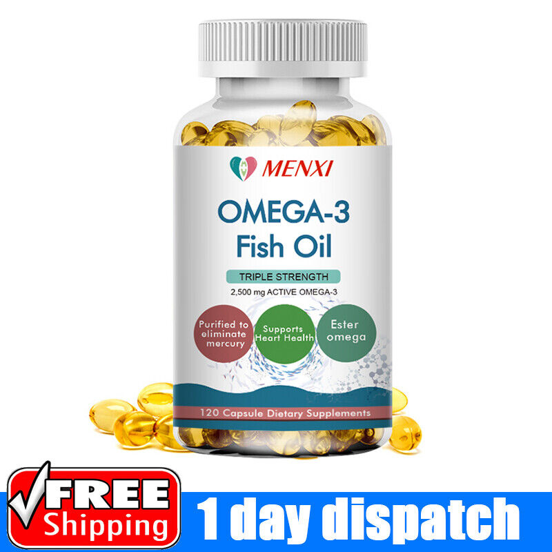 Omega 3 Fish Oil Capsules Triple Strength Joint Support 2500 mg EPA & DHA 120pcs