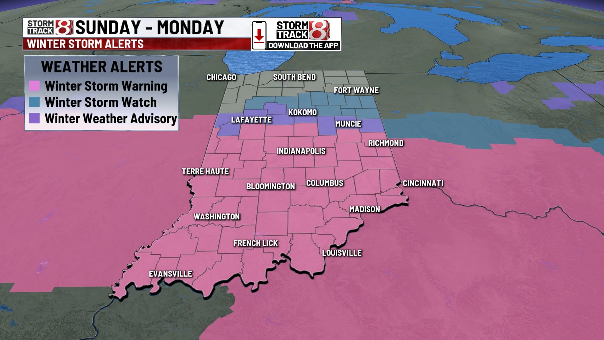 Winter storm warnings issued in central Indiana for Sunday into Monday | Jan. 4, 2025 – Indianapolis News | Indiana Weather | Indiana Traffic